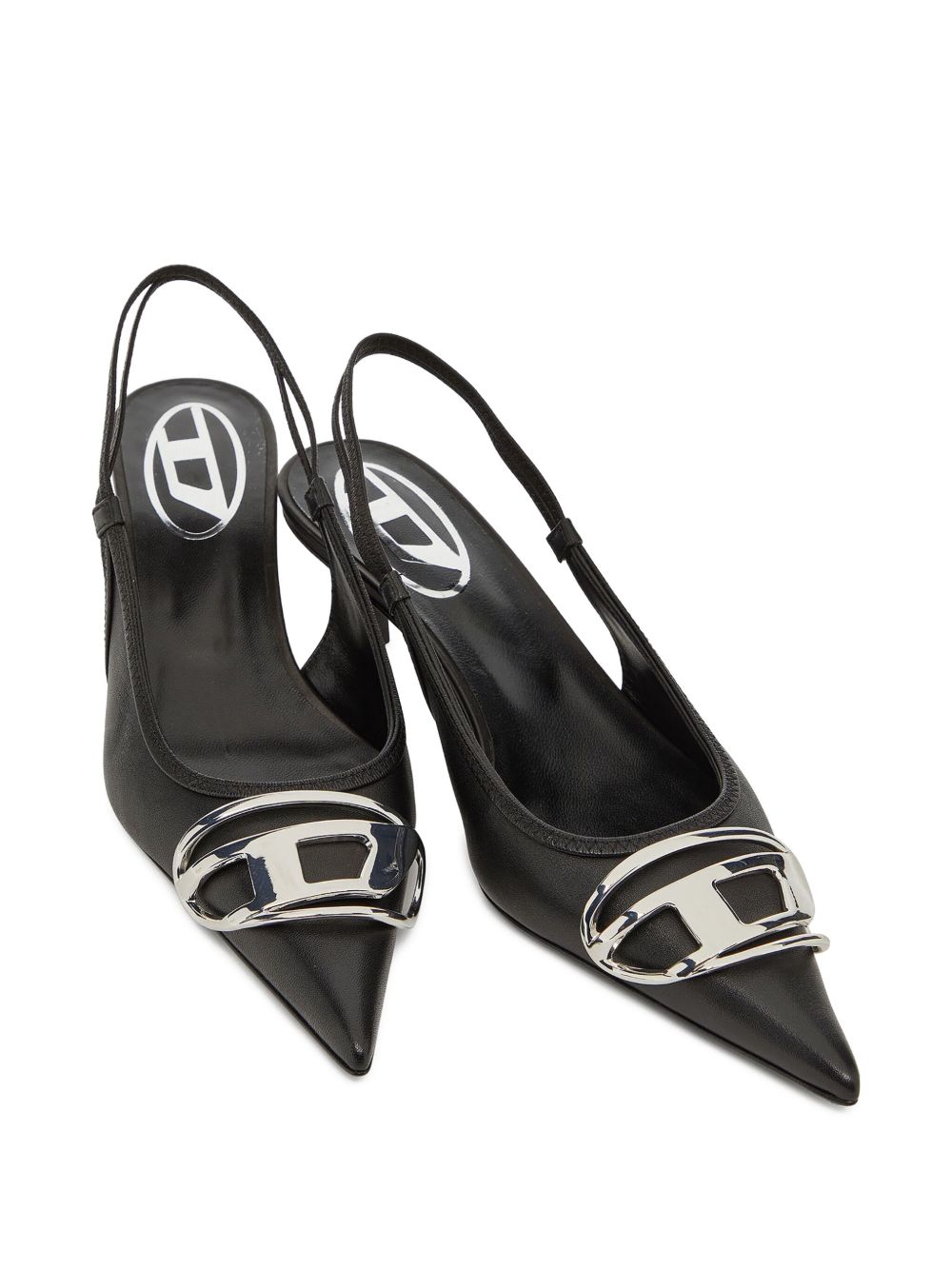 Diesel Venus Leather Slingback Pumps-Medium Heel-[Adult]-[Female]-2022 Online Blue Zone Planet