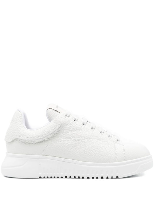 Emporio Armani Leather Sneakers-Sneakers-[Adult]-[Female]-2022 Online Blue Zone Planet