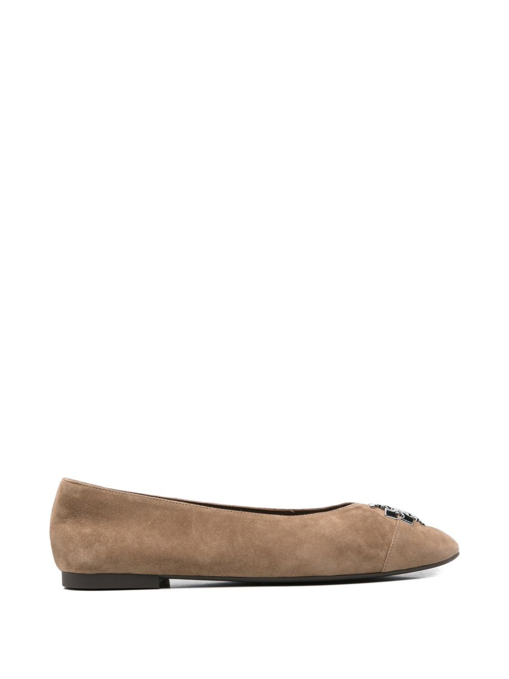 Tory Burch Charlie Leather Ballets-Flat Shoes-[Adult]-[Female]-10-BROWN-2022 Online Blue Zone Planet