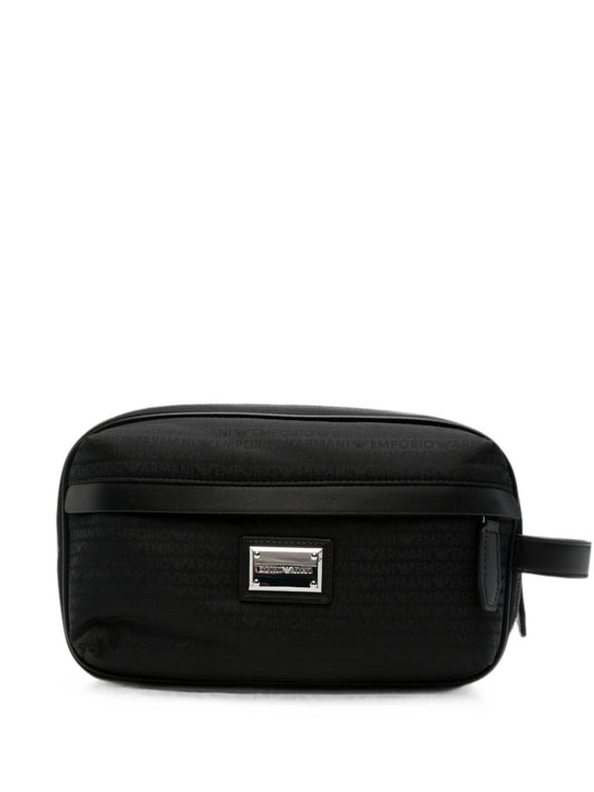 Emporio Armani Logo Pattern Bag-Clutches-[Adult]-[Female]-UNI-BLACK-2022 Online Blue Zone Planet