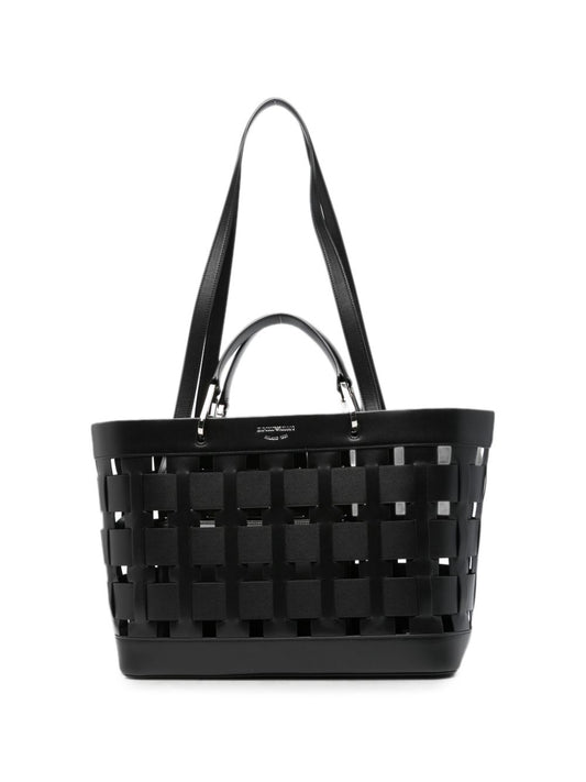Emporio Armani Woven Tote Bag-Shopper-[Adult]-[Female]-UNI-BLACK-2022 Online Blue Zone Planet