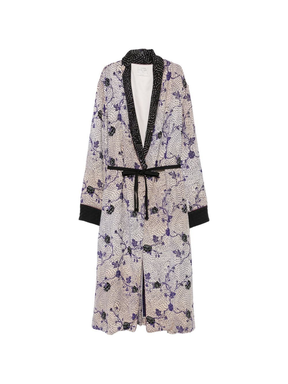 Forte Forte Cherry Blossom Long Coat-Jackets-[Adult]-[Female]-1-NAVY-2022 Online Blue Zone Planet
