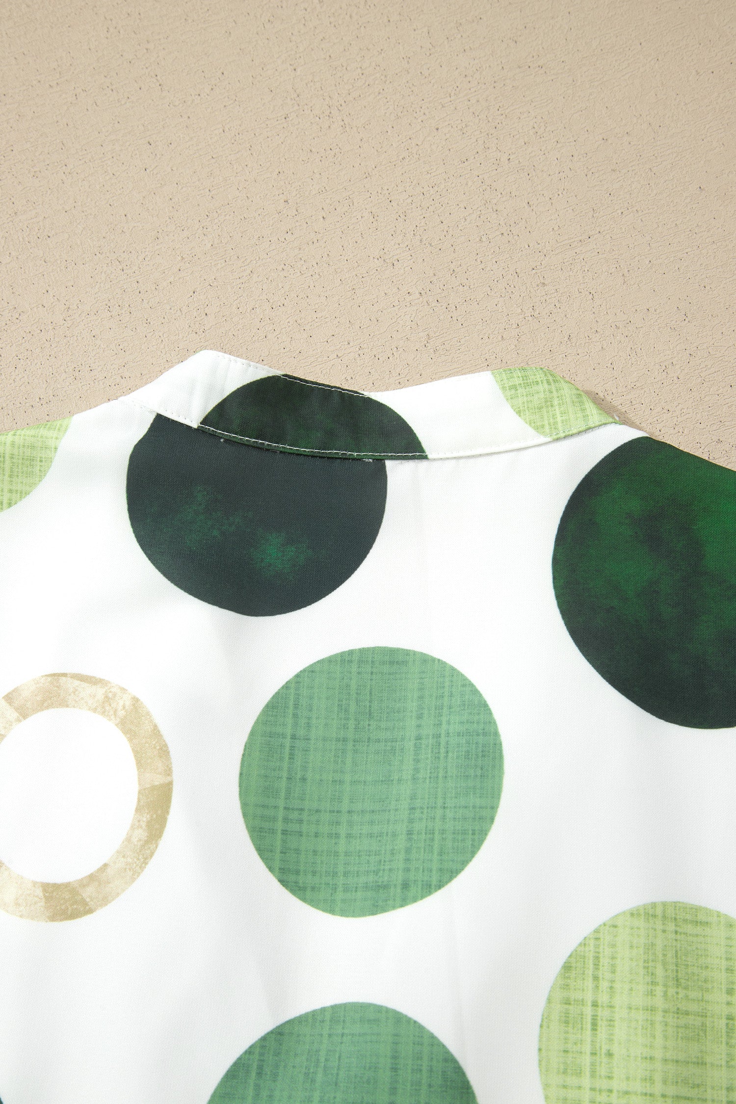Green Polka Dot Print Flounced Half Sleeve Casual Vacation Style Mini Dress-TOPS / DRESSES-[Adult]-[Female]-2022 Online Blue Zone Planet