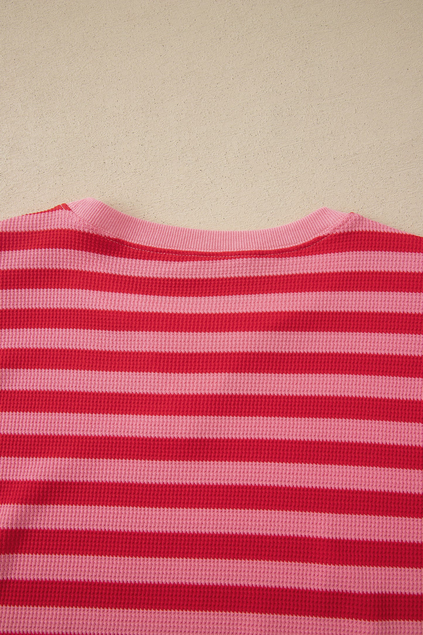 Red Stripe Puff Short Sleeve T Shirt Matching Shorts Set-Two Piece Sets/Short Sets-[Adult]-[Female]-2022 Online Blue Zone Planet