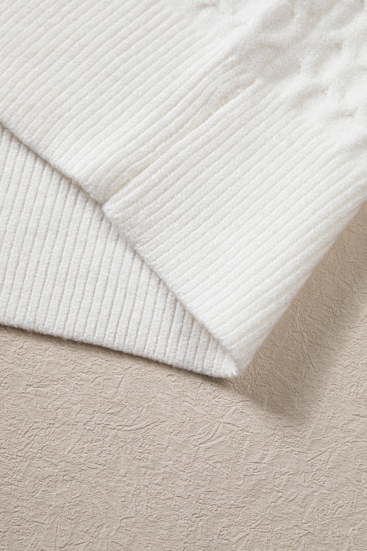 White Solid Textured Knit Pearl Embellished Pullover Sweater-TOPS / DRESSES-[Adult]-[Female]-2022 Online Blue Zone Planet