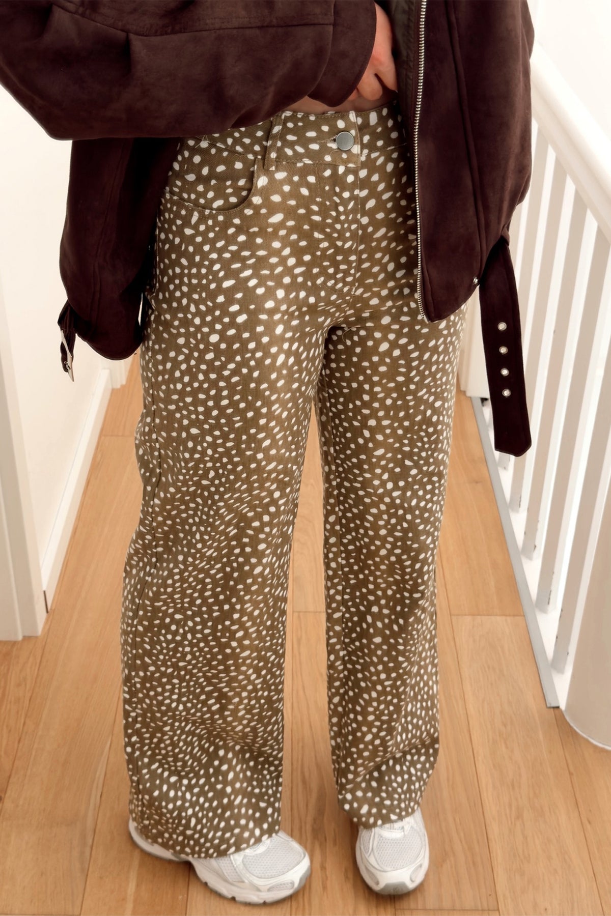 Brown Cheetah Print Pocketed Casual Shift Jeans-TOPS / DRESSES-[Adult]-[Female]-2022 Online Blue Zone Planet