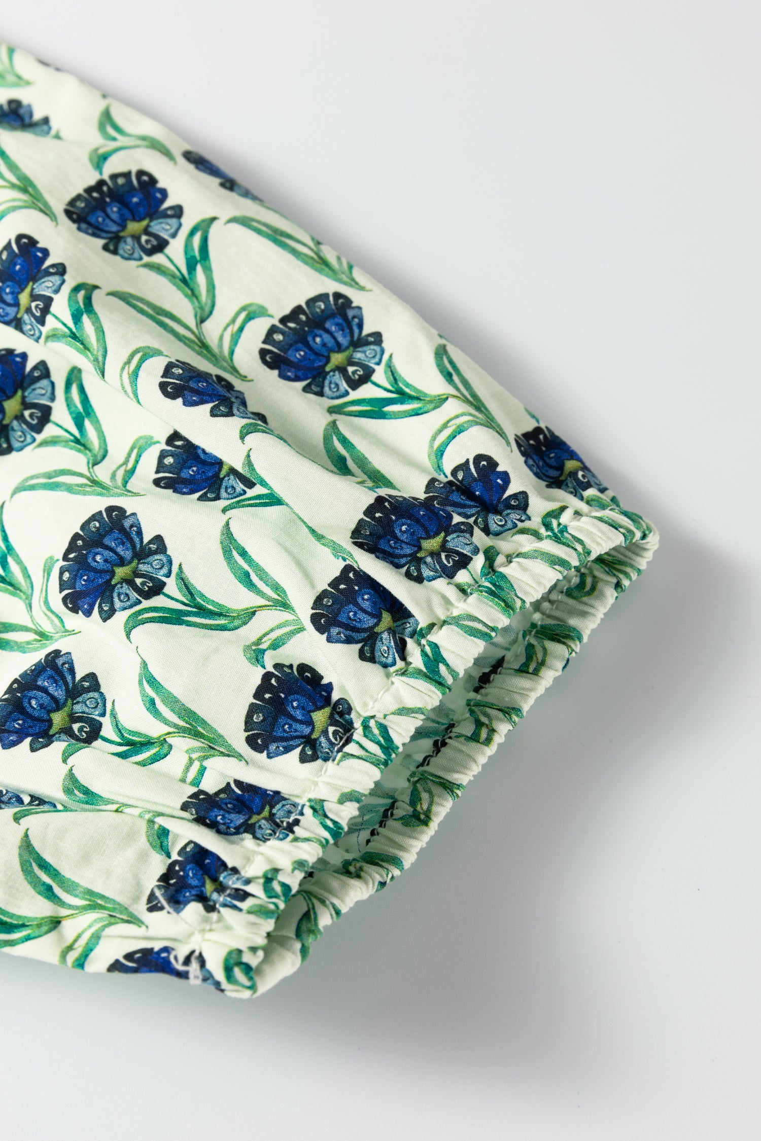 Green Floral Print Lace Detail Ruffle Trim Long Sleeve Blouse-Tops/Blouses & Shirts-[Adult]-[Female]-2022 Online Blue Zone Planet