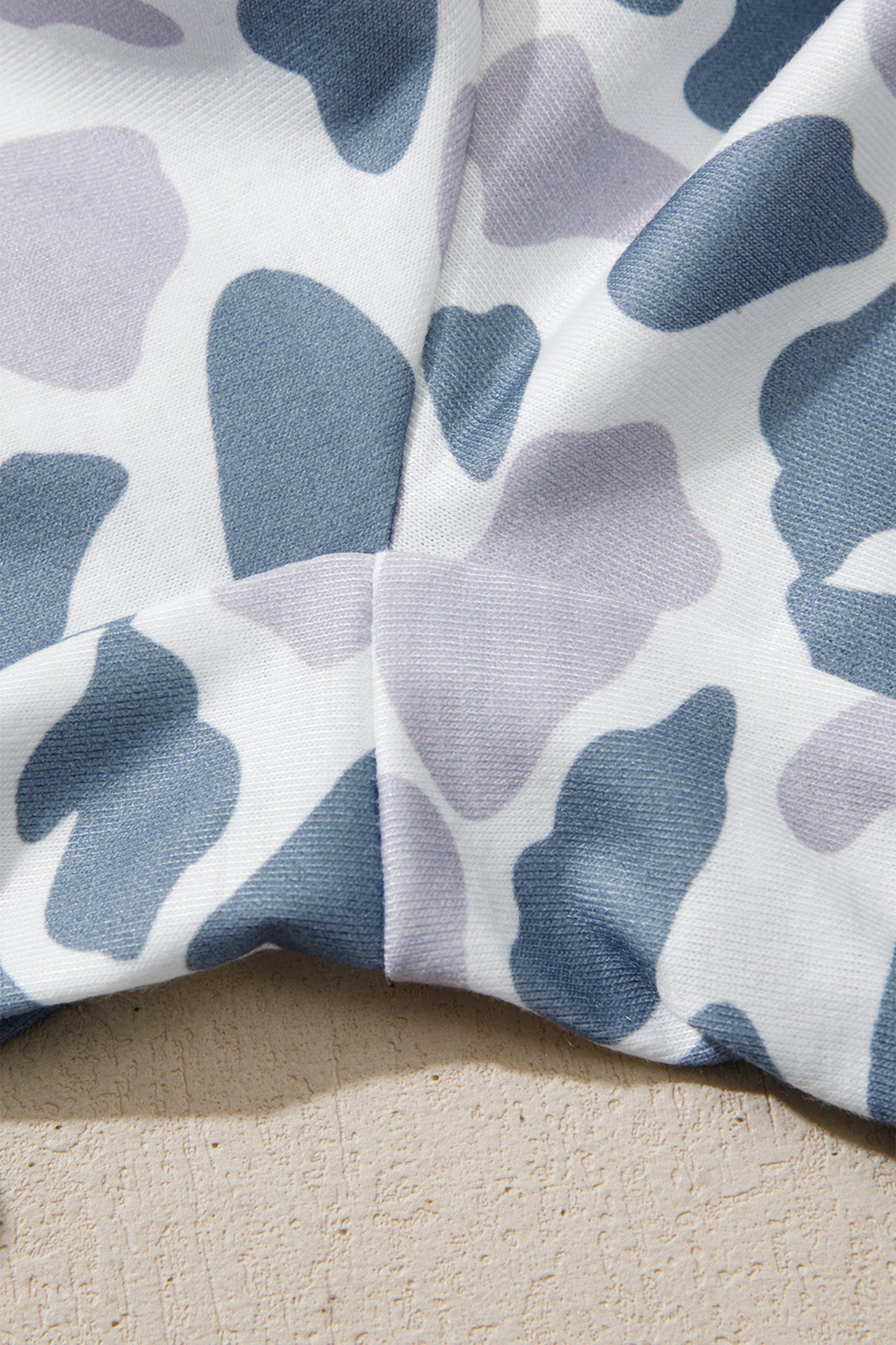 Beige Camouflage Print Lapel Shirt Drawstring 2pcs Short Pajama Set-Loungewear & Sleepwear/Sleepwear-[Adult]-[Female]-2022 Online Blue Zone Planet