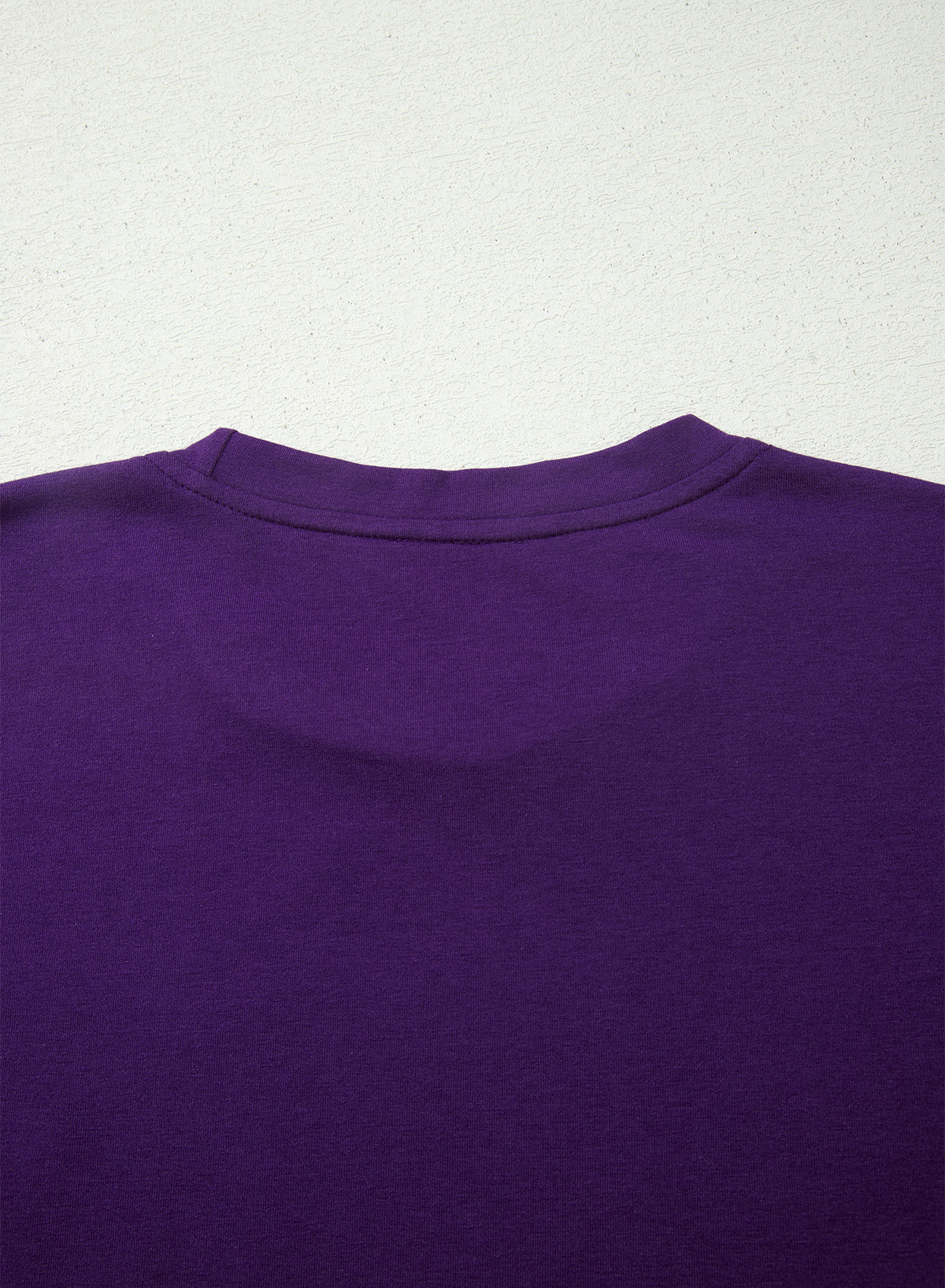 Tillandsia Purple Casual Plain Crew Neck Tee-Tops/Tops & Tees-[Adult]-[Female]-2022 Online Blue Zone Planet