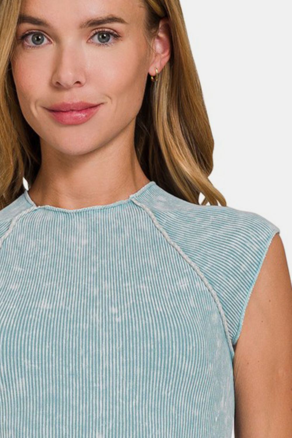 Zenana Ribbed Round Neck Cropped Top-TOPS / DRESSES-[Adult]-[Female]-2022 Online Blue Zone Planet