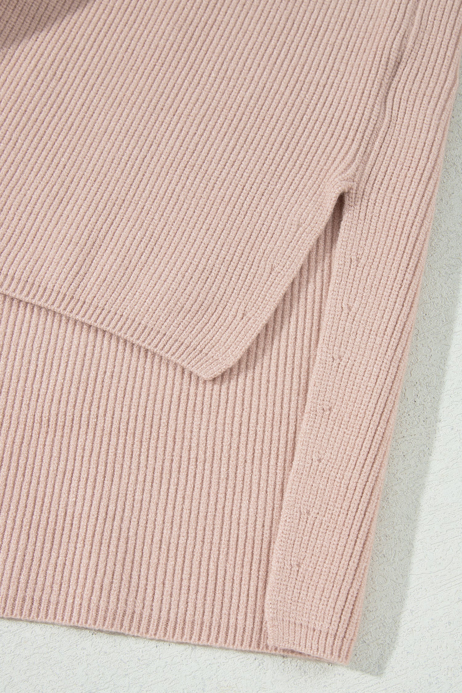 Light French Beige Sleeveless High Neck Knit Split Hem Shift Silhouette Wool Sweater Vest-Sweaters & Cardigans/Sweater Vests-[Adult]-[Female]-2022 Online Blue Zone Planet