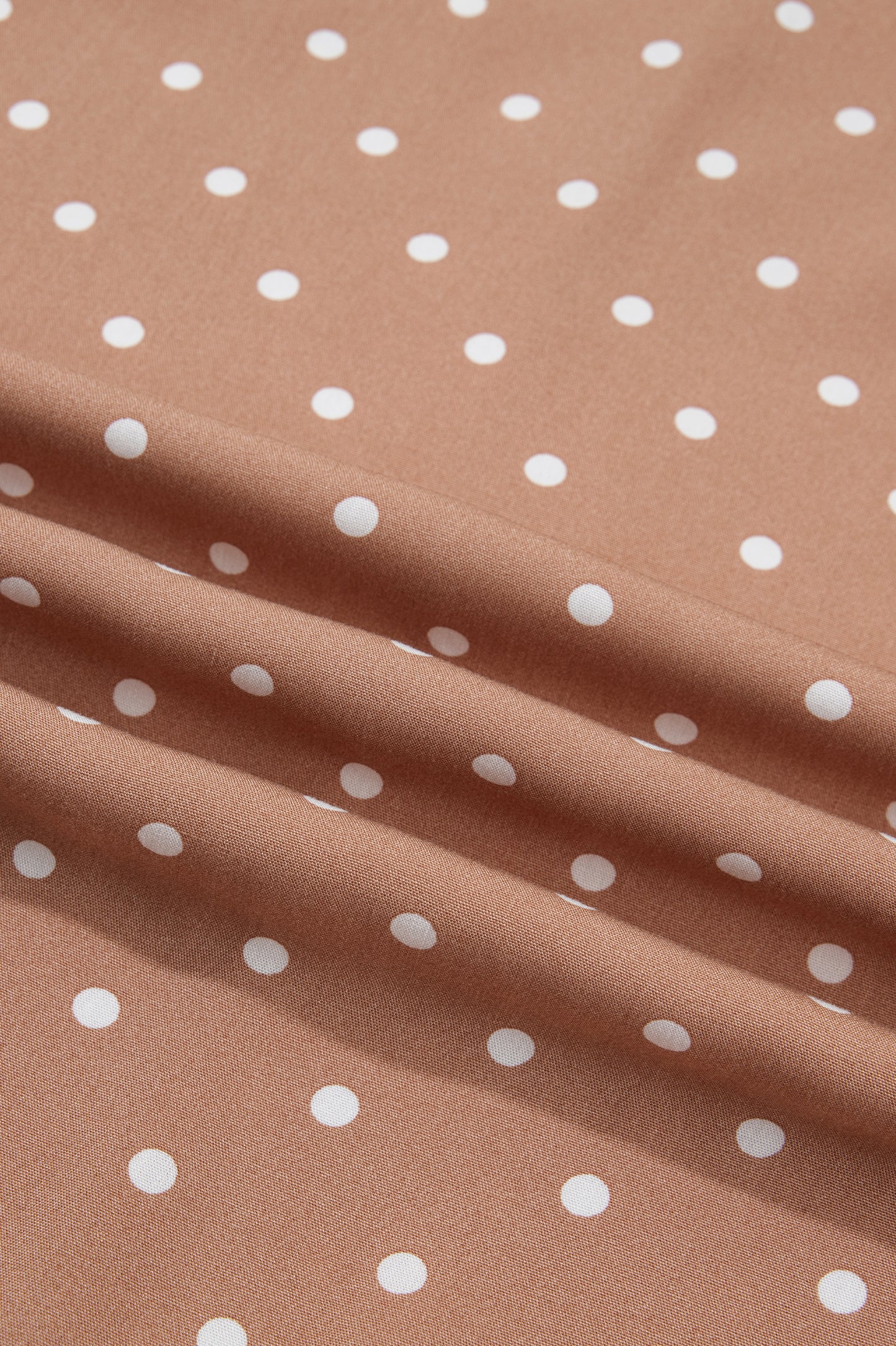 Brown Polka Dot Lace Hem Elegant Long Shift Skirt-Bottoms/Skirts & Petticoat-[Adult]-[Female]-2022 Online Blue Zone Planet