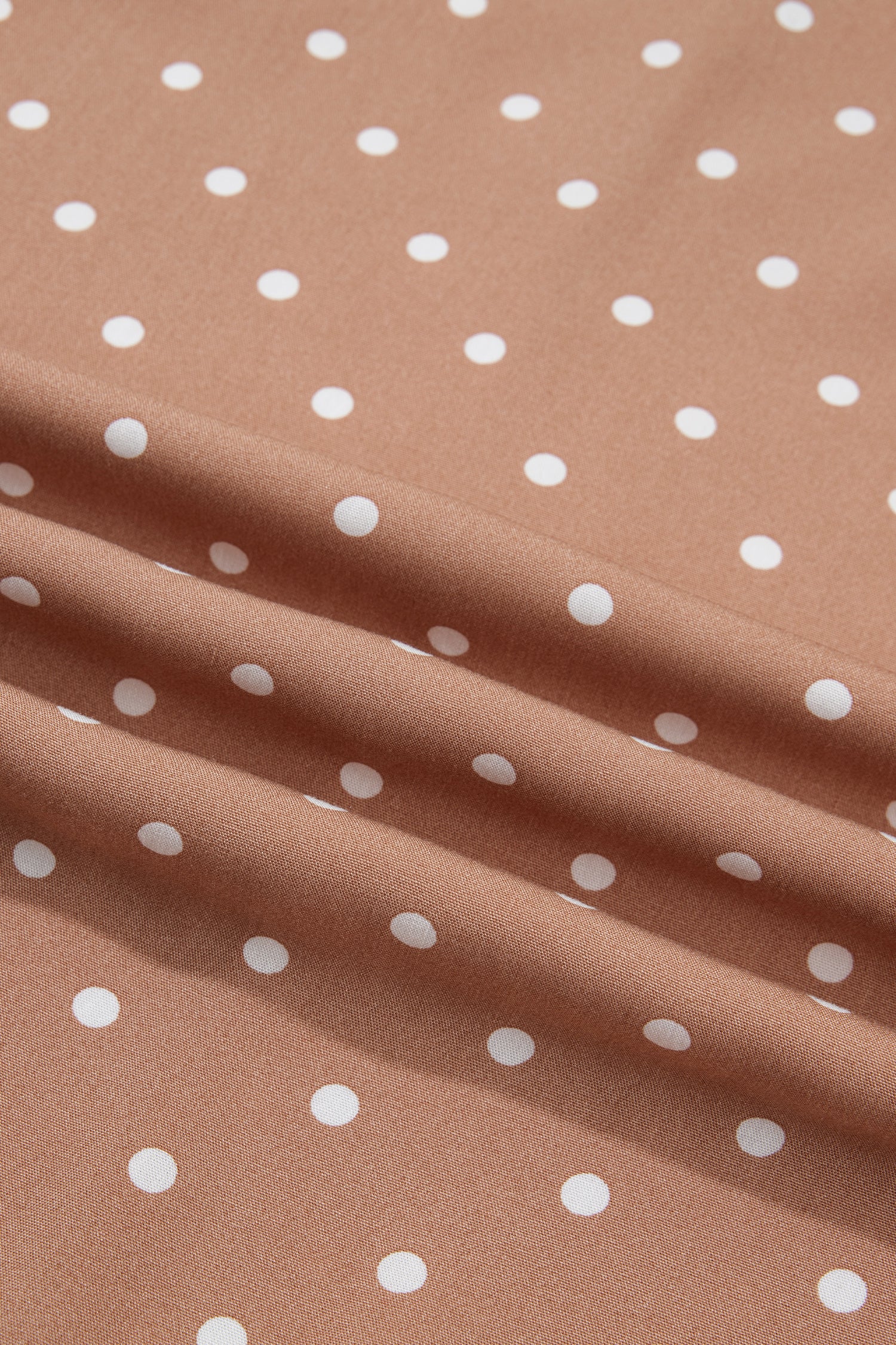 Brown Polka Dot Lace Hem Elegant Long Shift Skirt-Bottoms/Skirts & Petticoat-[Adult]-[Female]-2022 Online Blue Zone Planet