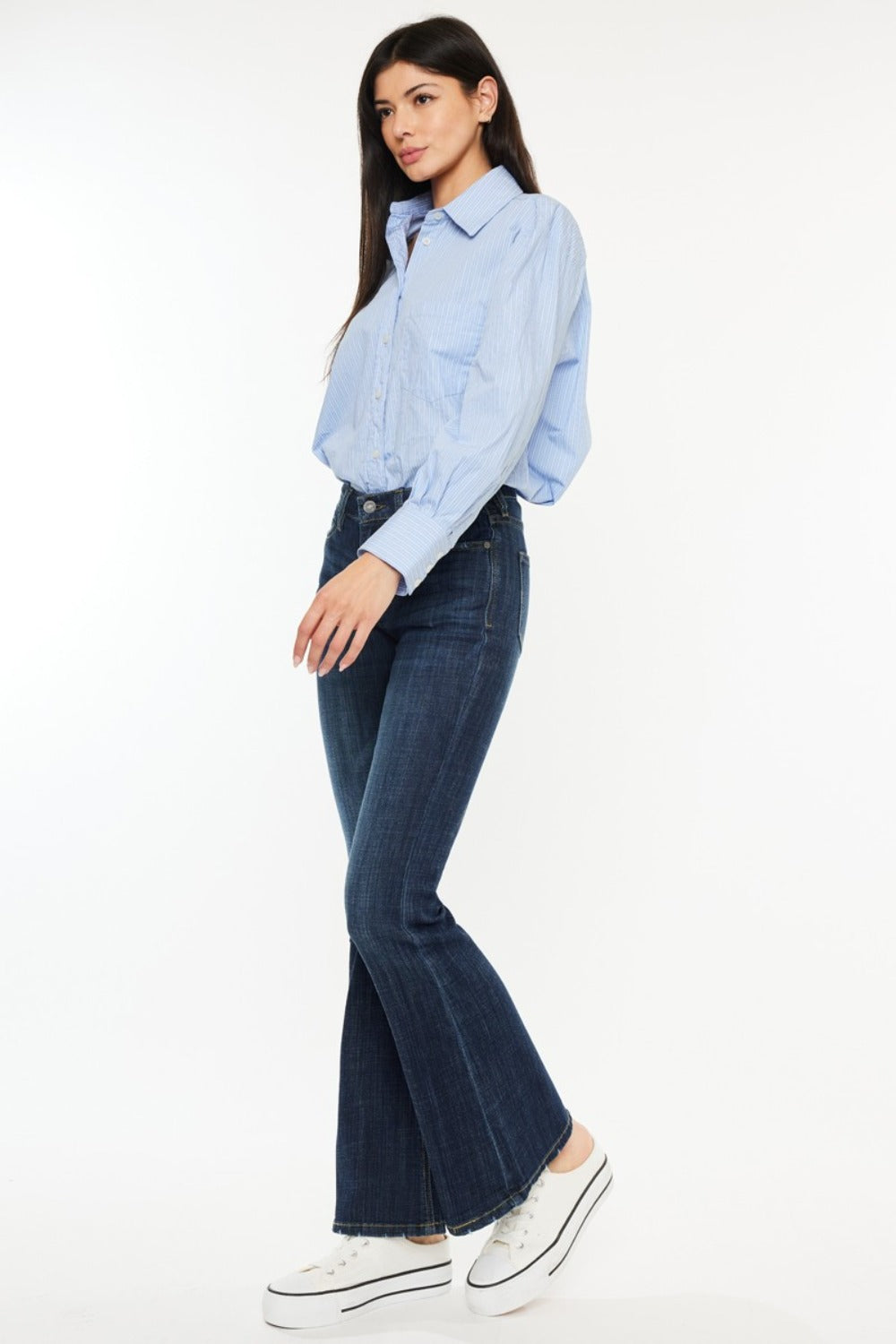 Blue Zone Planet | Kancan Full Size Mid Rise Flare Jeans-TOPS / DRESSES-[Adult]-[Female]-2022 Online Blue Zone Planet