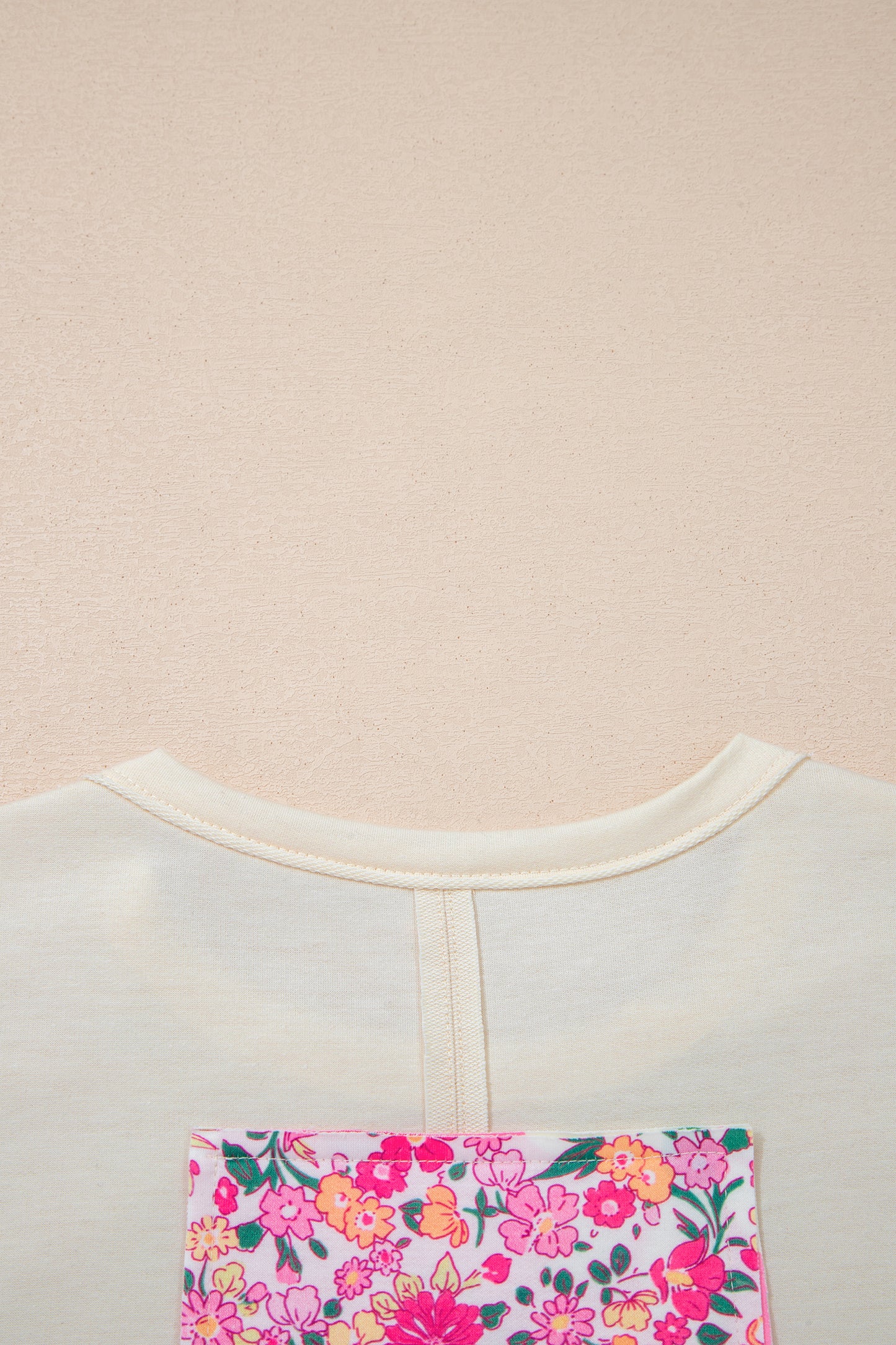 Jet Stream Floral Patched Raw Seam Big Flower Oversize Tee-Tops/Tops & Tees-[Adult]-[Female]-2022 Online Blue Zone Planet