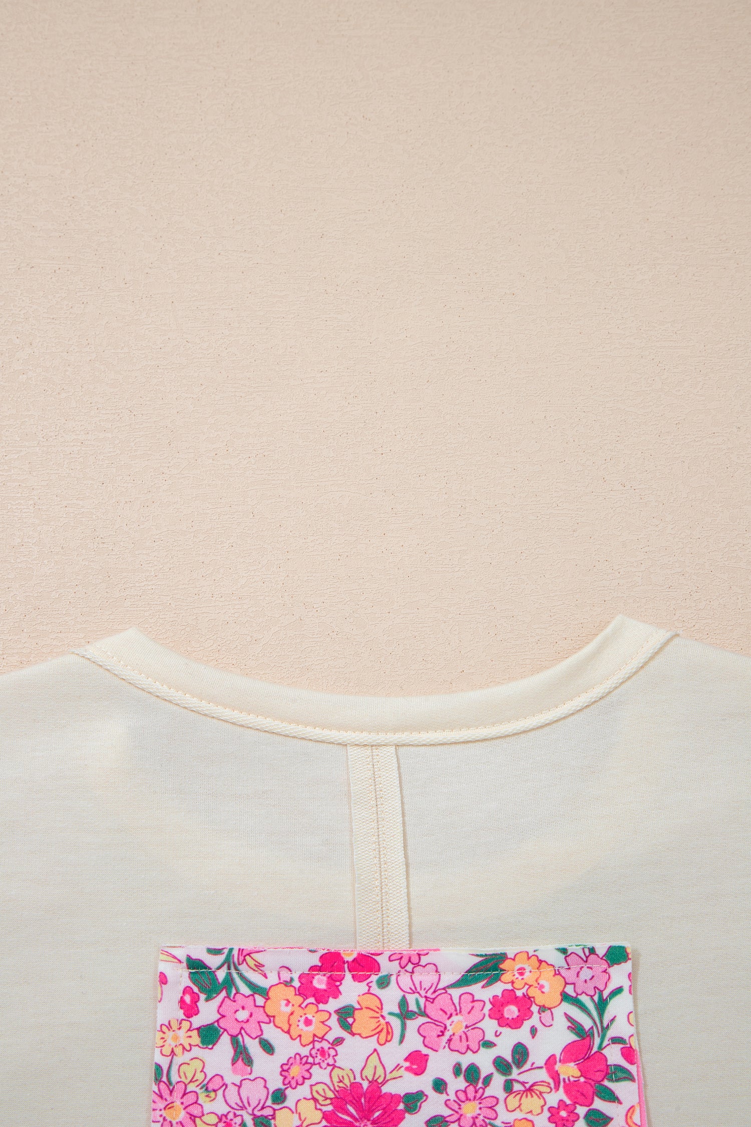 Jet Stream Floral Patched Raw Seam Big Flower Oversize Tee-Tops/Tops & Tees-[Adult]-[Female]-2022 Online Blue Zone Planet