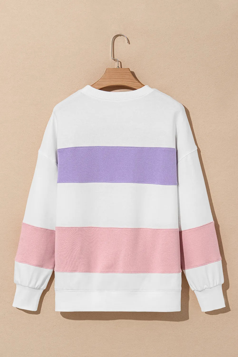 Color Block Round Neck Long Sleeve Sweatshirt-TOPS / DRESSES-[Adult]-[Female]-2022 Online Blue Zone Planet