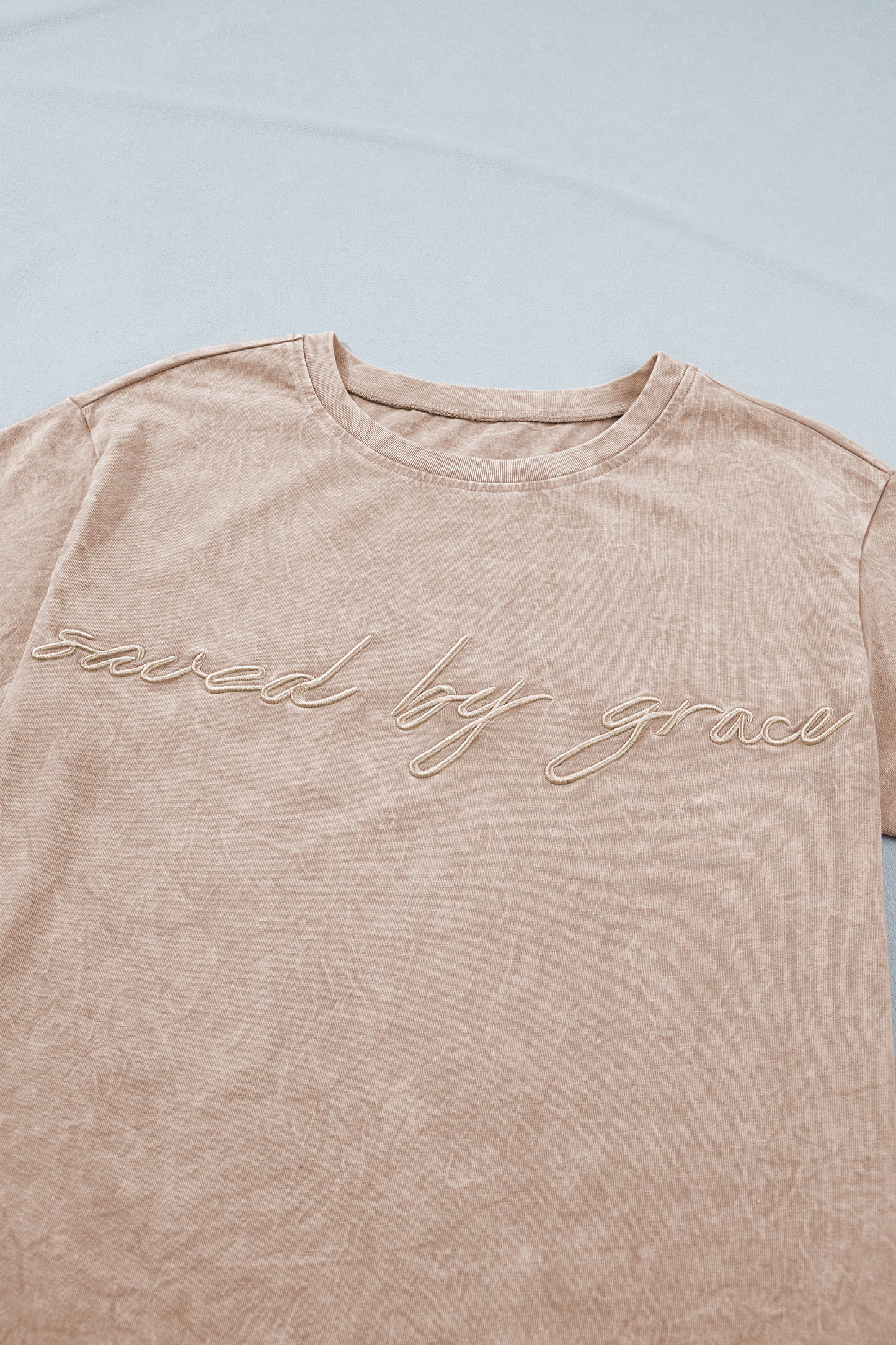 Casual saved by grace Mineral Washed Cotton T Shirt-Tops/Tops & Tees-[Adult]-[Female]-2022 Online Blue Zone Planet