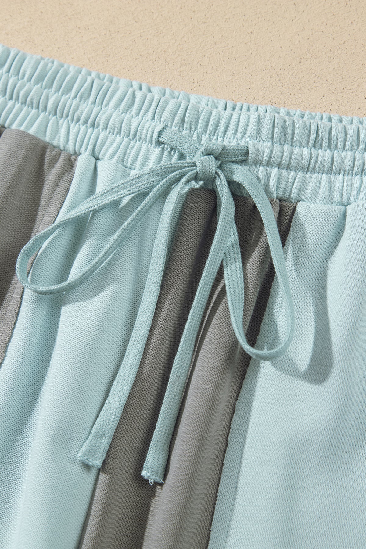 Beau Blue Raw Seam Colorblock Wide Leg Ankle Length Casual Pants-Bottoms/Pants & Culotte-[Adult]-[Female]-2022 Online Blue Zone Planet