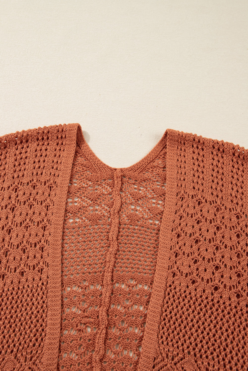 Redwood Burl Mixed Pattern Knitted Open Front Plus Cardigan-Plus Size/Plus Size Sweaters & Cardigans-[Adult]-[Female]-2022 Online Blue Zone Planet