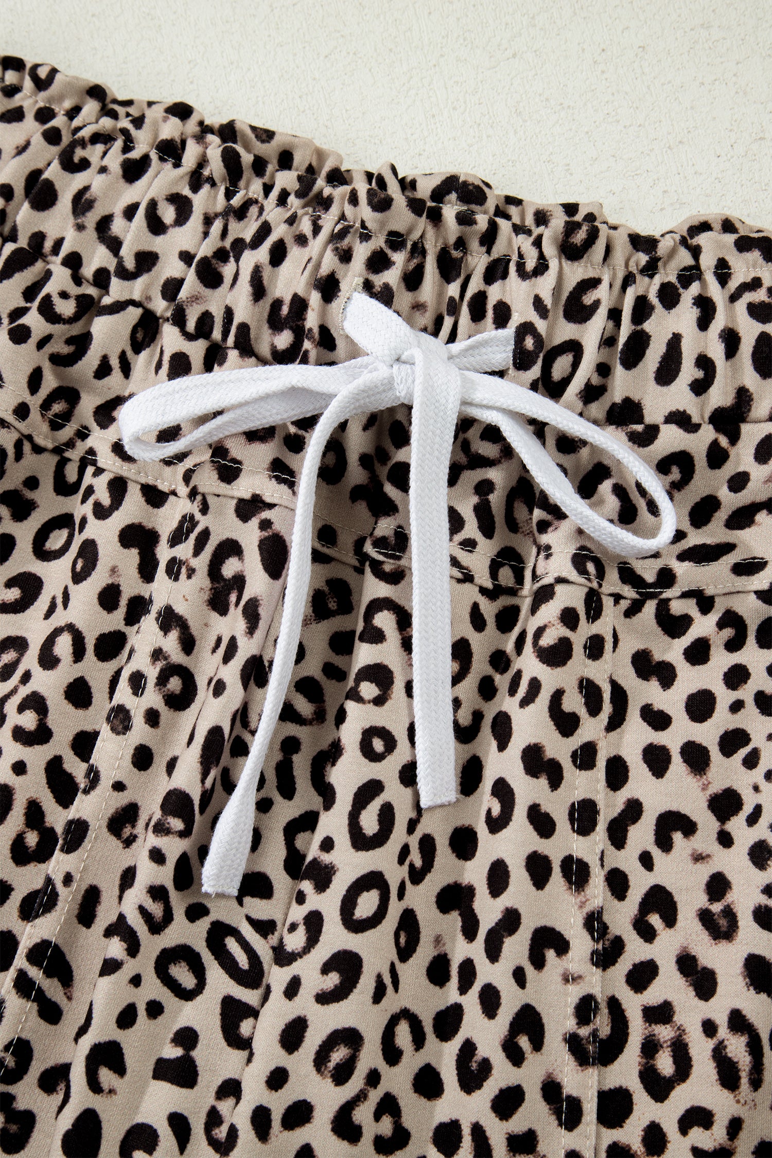 Khaki Animal Print Wide Leg Terry Knit Pants-Bottoms/Pants & Culotte-[Adult]-[Female]-2022 Online Blue Zone Planet