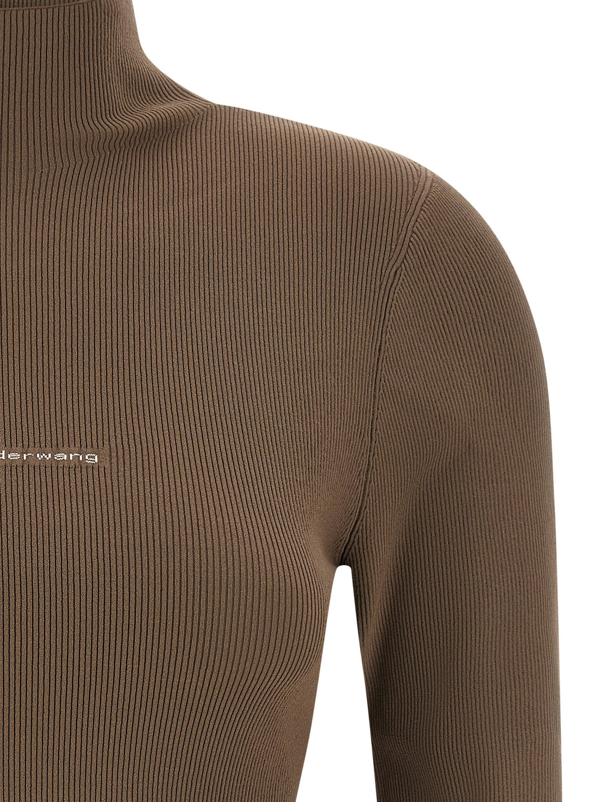 Alexander Wang Logo Ribbed Sweater-TOPS / DRESSES-[Adult]-[Female]-2022 Online Blue Zone Planet