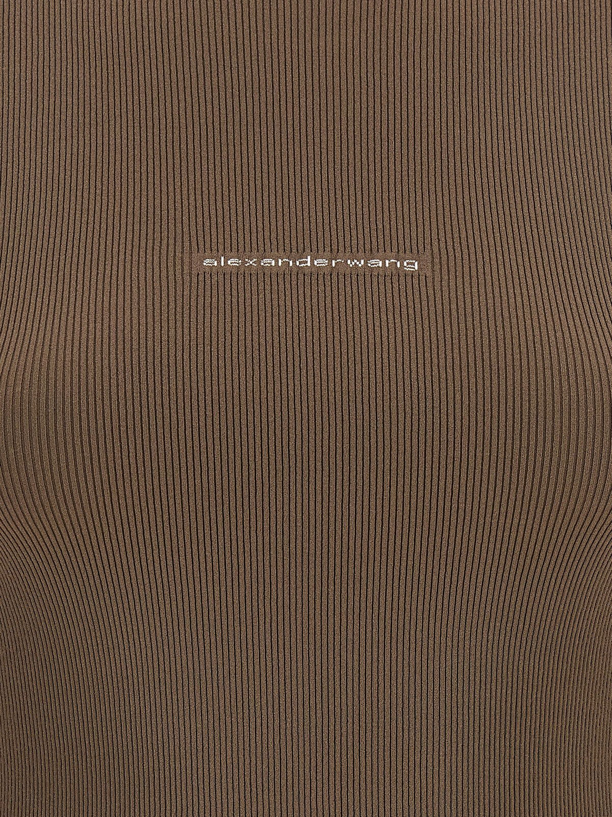 Alexander Wang Logo Ribbed Sweater-TOPS / DRESSES-[Adult]-[Female]-2022 Online Blue Zone Planet