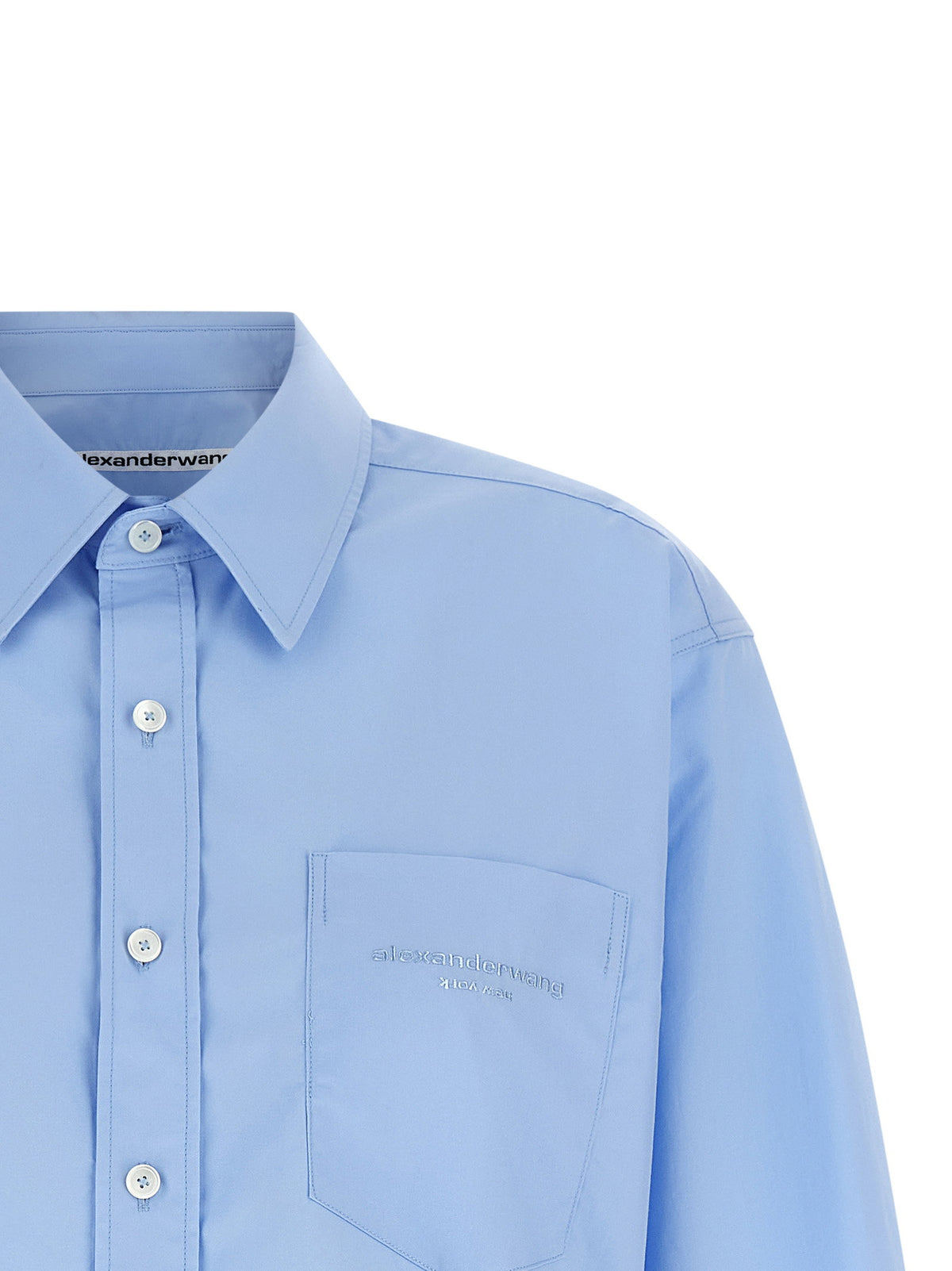 Alexander Wang Cropped Shirt-Shirts-[Adult]-[Female]-2022 Online Blue Zone Planet