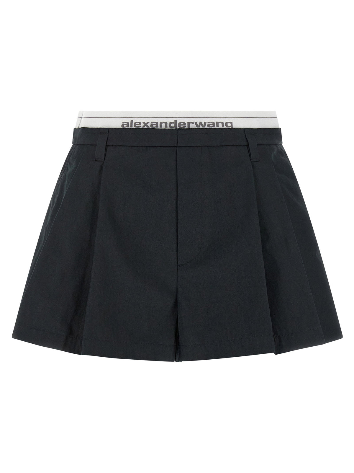 Alexander Wang Logo Band Shorts-Short Trousers-[Adult]-[Female]-2-Black-2022 Online Blue Zone Planet