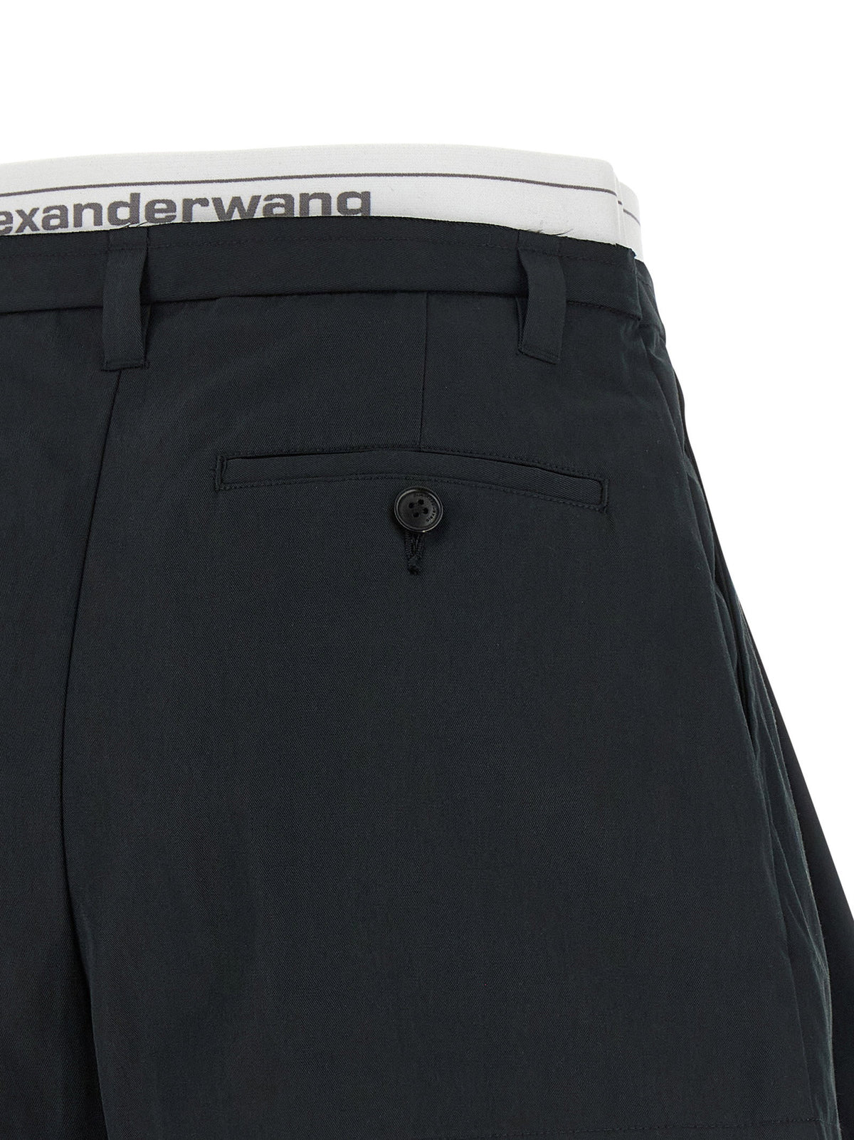 Alexander Wang Logo Band Shorts-Short Trousers-[Adult]-[Female]-2022 Online Blue Zone Planet