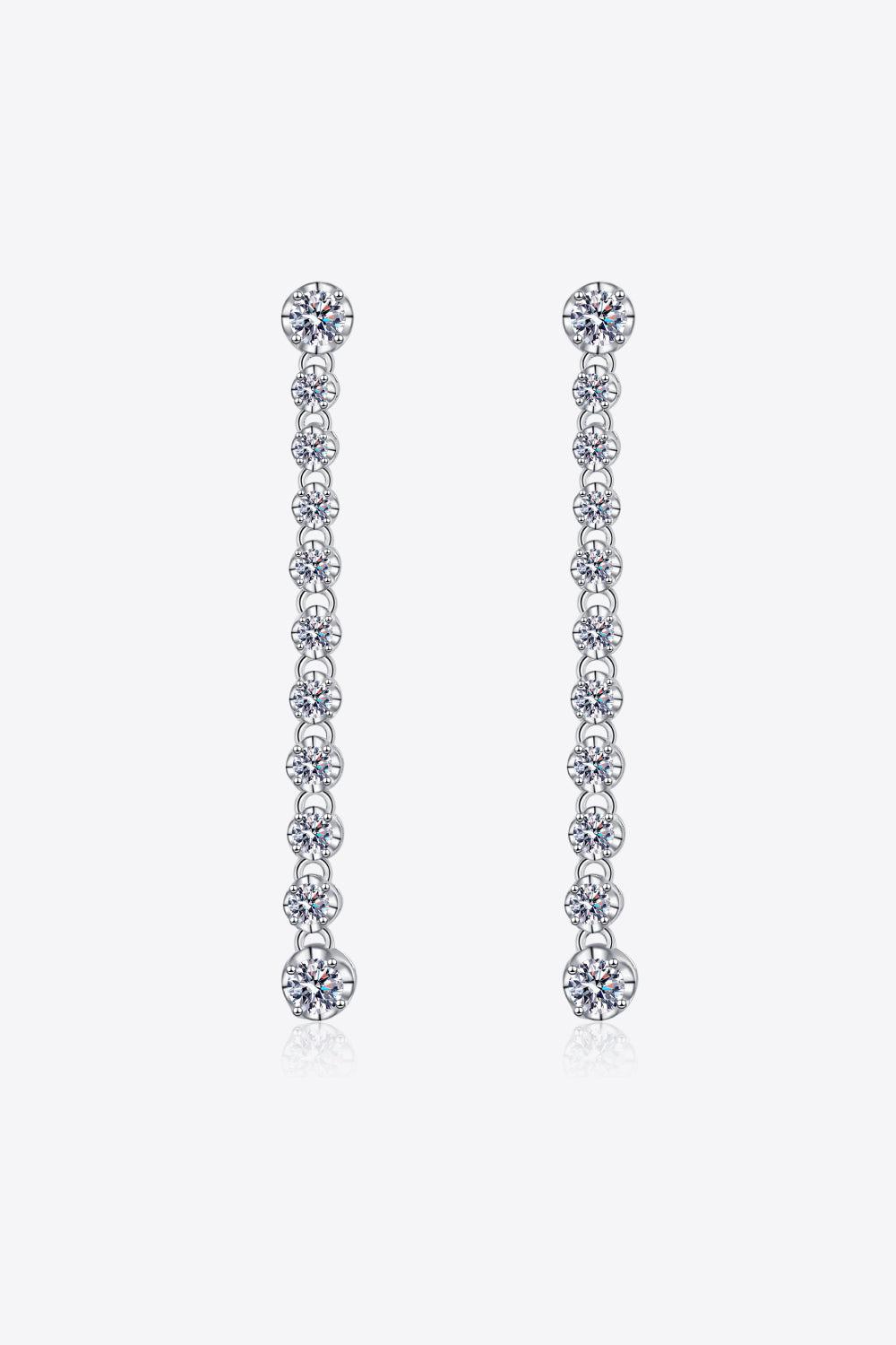 1.18 Carat Moissanite Long Earrings BLUE ZONE PLANET