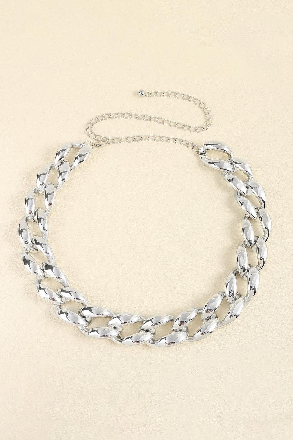 1.2" Width Acrylic Curb Chain Belt BLUE ZONE PLANET