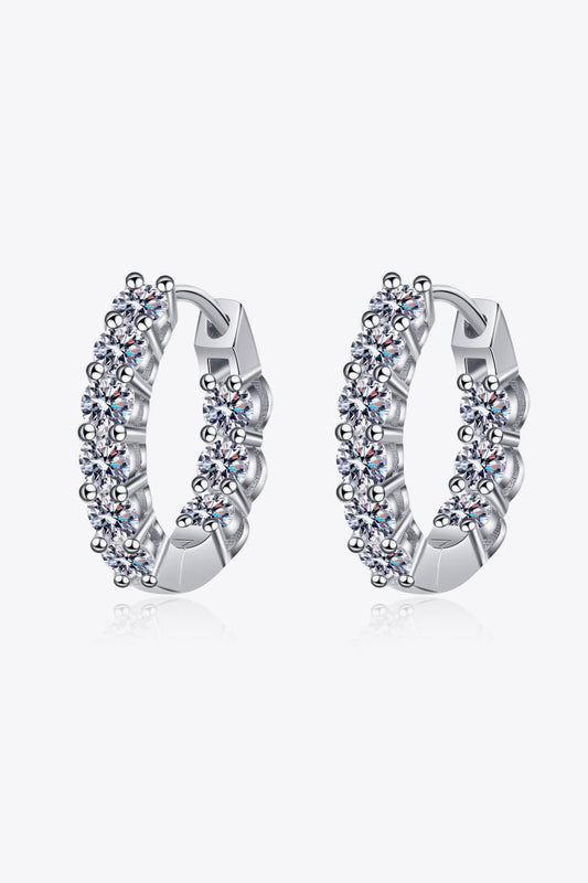 1.8 Carat Moissanite Hoop Earrings BLUE ZONE PLANET