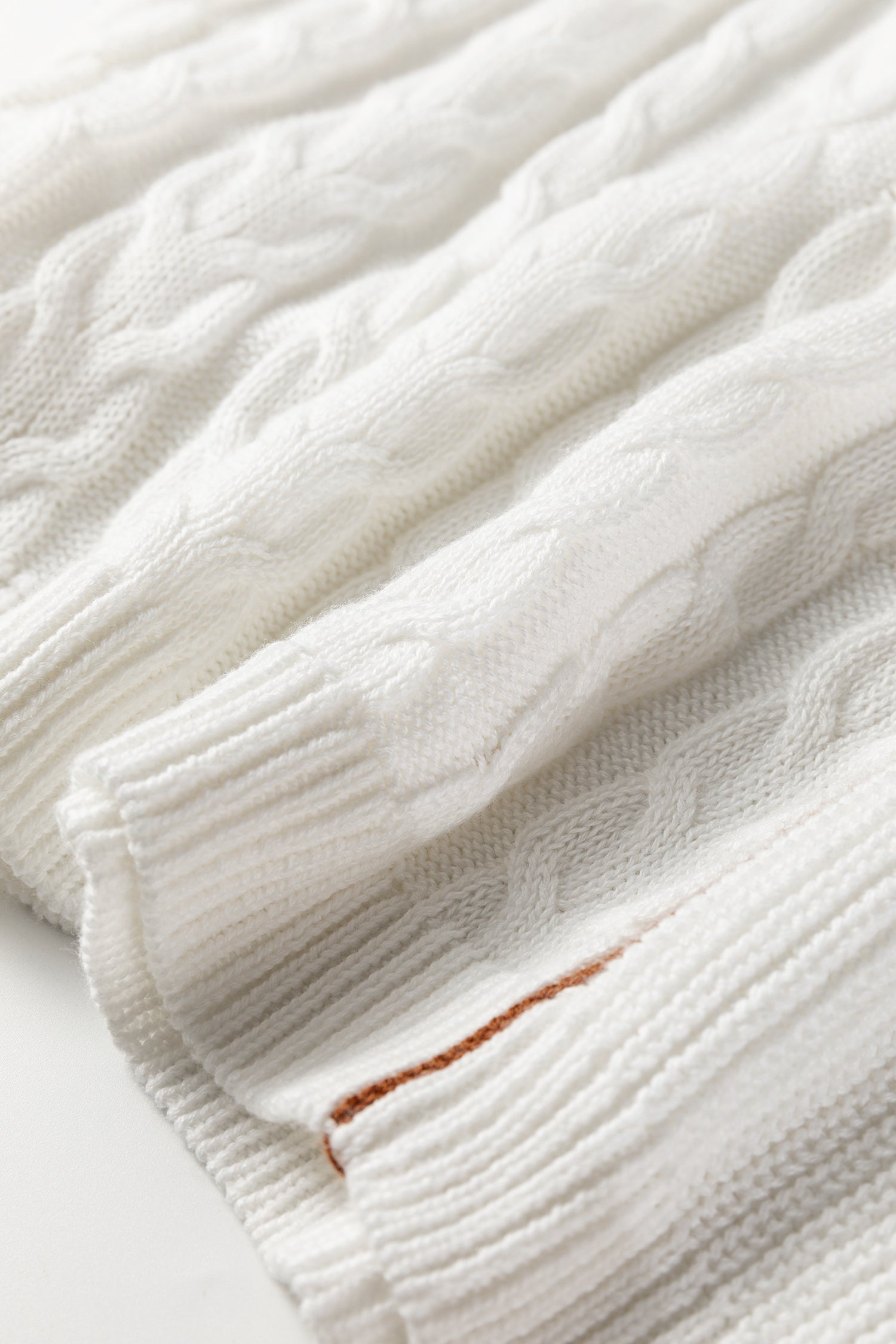 White Mix Texture Patchwork Contrast Stitch Mock Neck Sweater-TOPS / DRESSES-[Adult]-[Female]-2022 Online Blue Zone Planet