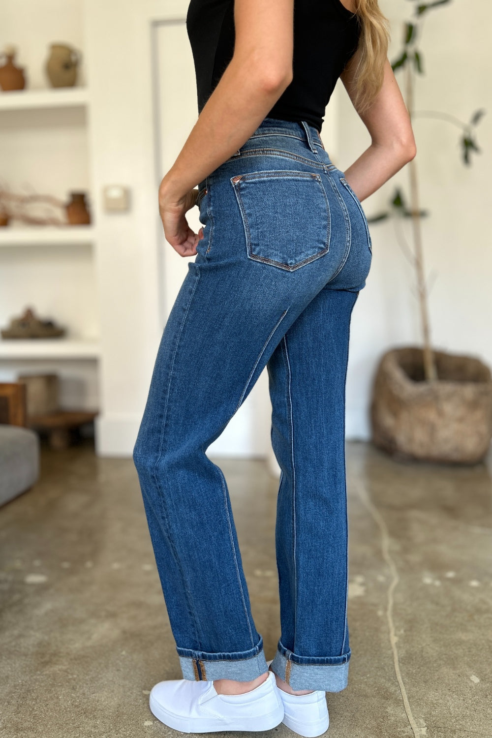 Blue Zone Planet | Judy Blue Full Size High Waist Front Seam Detail Straight Jeans-TOPS / DRESSES-[Adult]-[Female]-2022 Online Blue Zone Planet