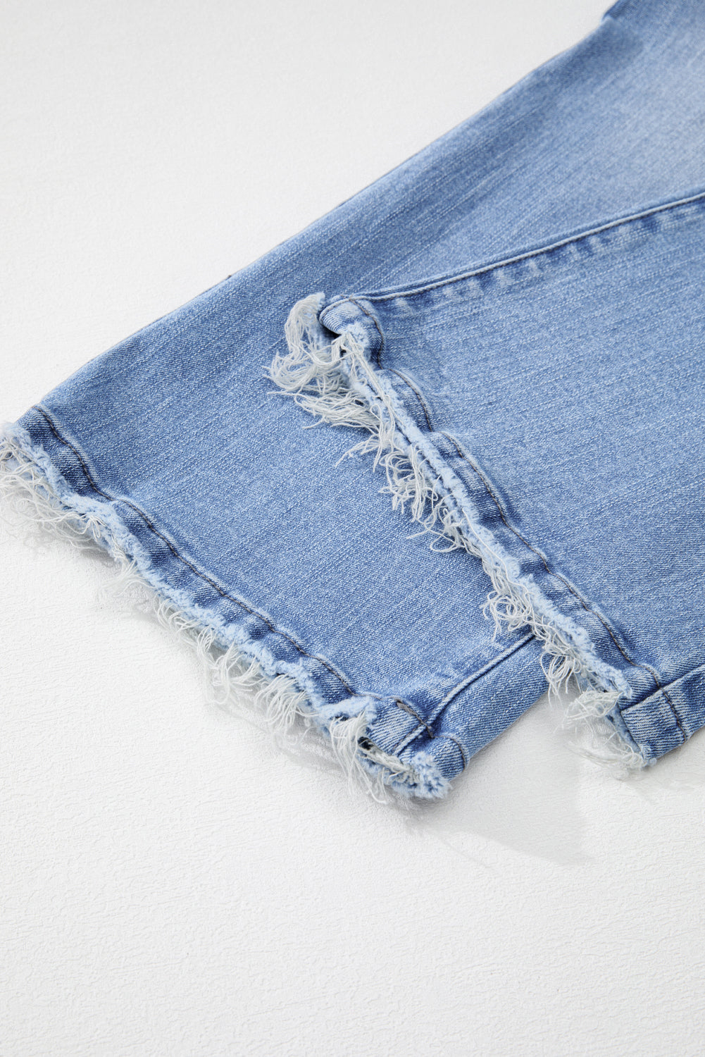 Blue Zone Planet | Beau Blue Mineral Wash Raw Hem High Waist Flared Jeans-Bottoms/Jeans-[Adult]-[Female]-2022 Online Blue Zone Planet