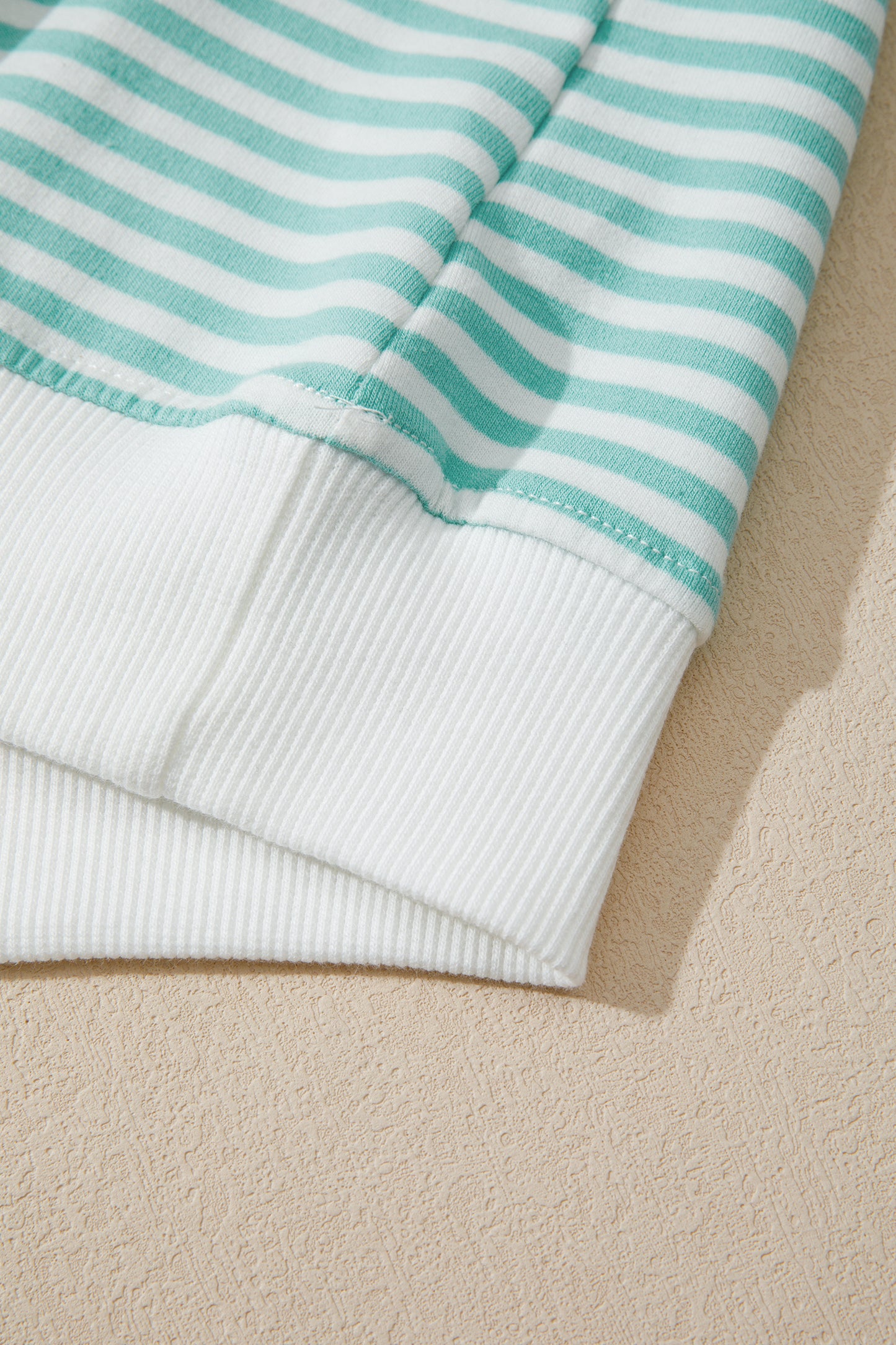 Pink Stripe Cuffed Sleeve Contrast Mock Neck Tee Casual 2pcs Short Set-Two Piece Sets/Short Sets-[Adult]-[Female]-2022 Online Blue Zone Planet
