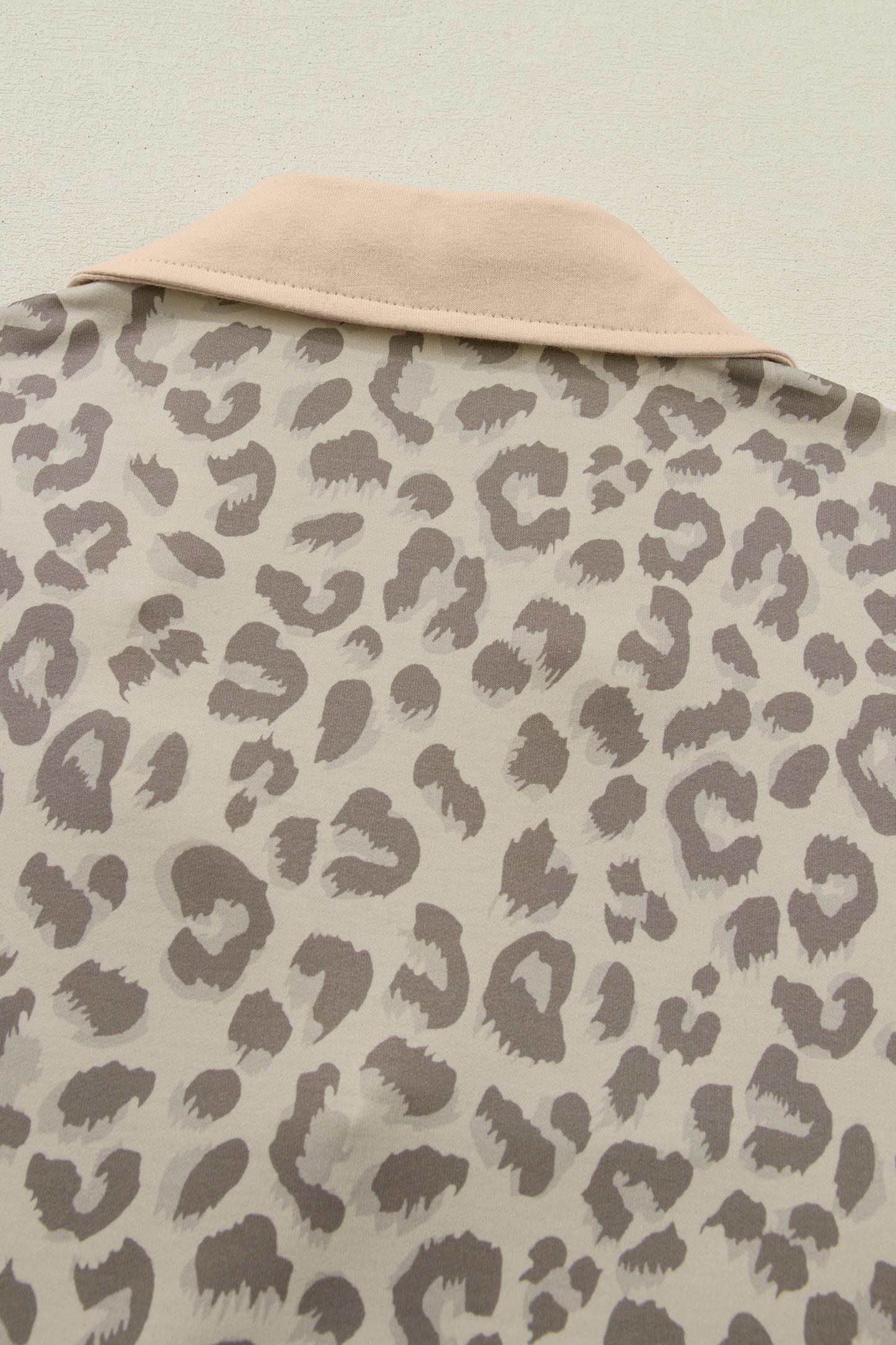Khaki V Neck Collar Leopard Printed 2pcs Short Set-Two Piece Sets/Short Sets-[Adult]-[Female]-2022 Online Blue Zone Planet