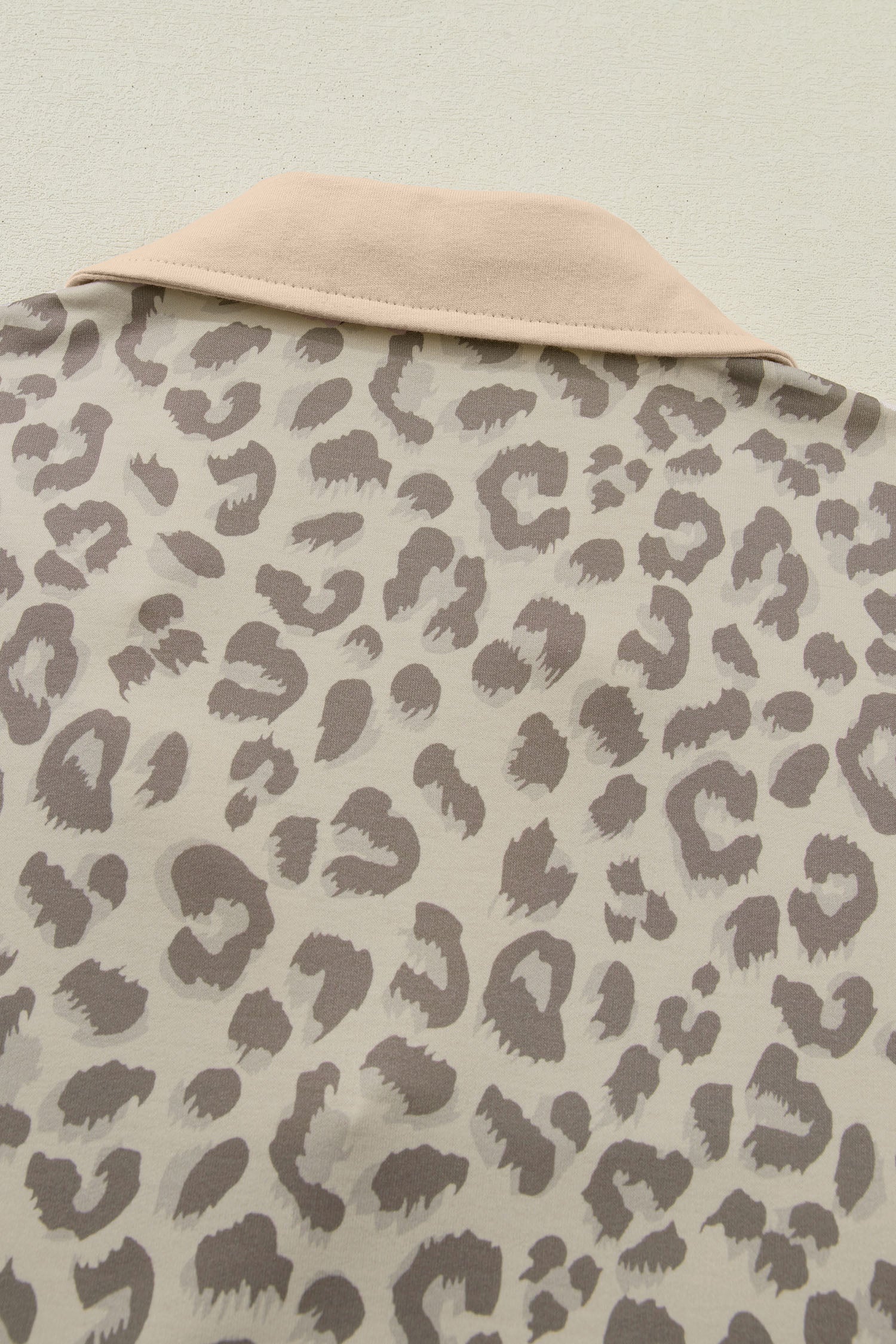 Khaki V Neck Collar Leopard Printed 2pcs Short Set-Two Piece Sets/Short Sets-[Adult]-[Female]-2022 Online Blue Zone Planet