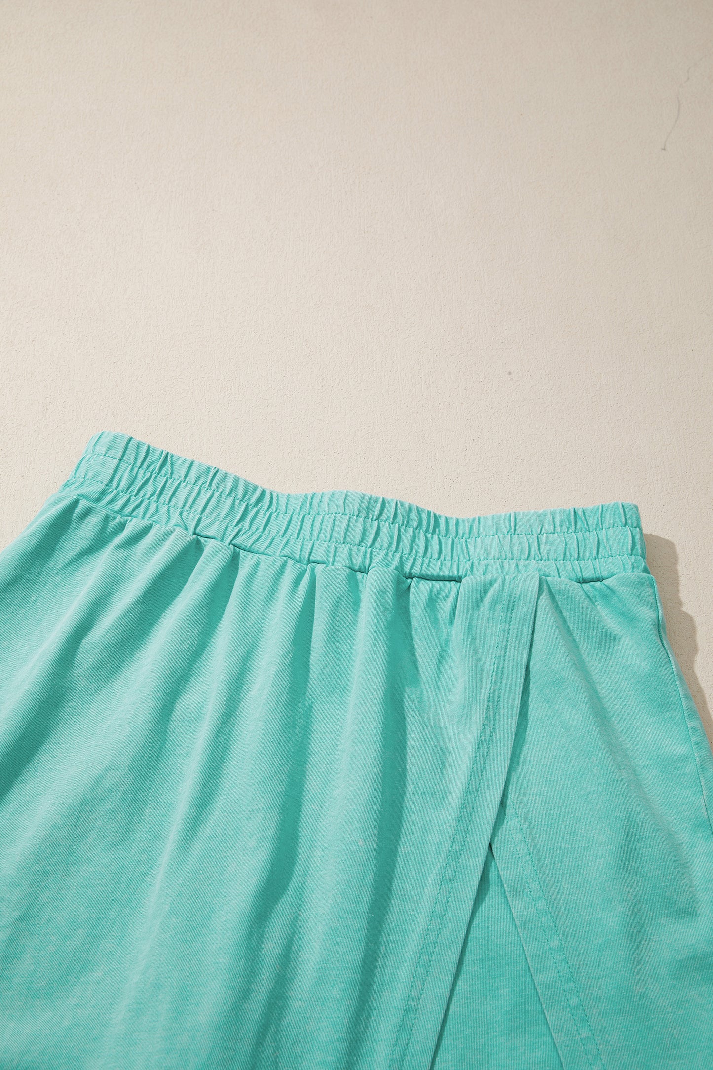 Light Pink Mineral Wash V Neck Tee Matching Skort Set-Two Piece Sets/Two Piece Dresses-[Adult]-[Female]-2022 Online Blue Zone Planet