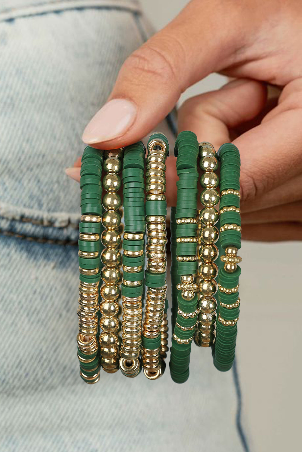 Blue Zone Planet | Vineyard Green St Patrick's Multi Layered Beaded Bracelet Set-Bracelets-[Adult]-[Female]-Vineyard Green-ONE SIZE-2022 Online Blue Zone Planet