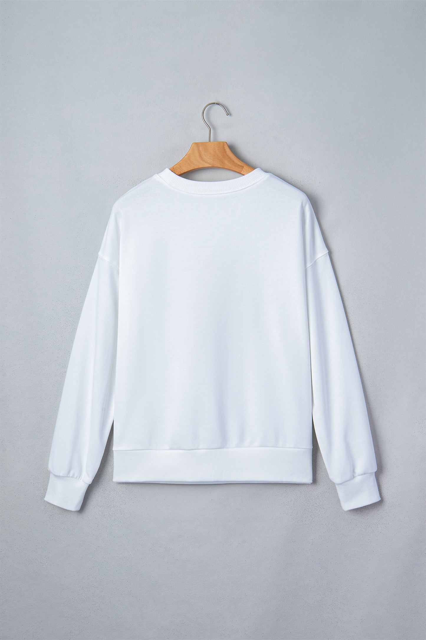 White Embroidered Slogan Game Day Rugby Pattern Crewneck Sweatshirt-Tops/Sweatshirts & Hoodies-[Adult]-[Female]-2022 Online Blue Zone Planet