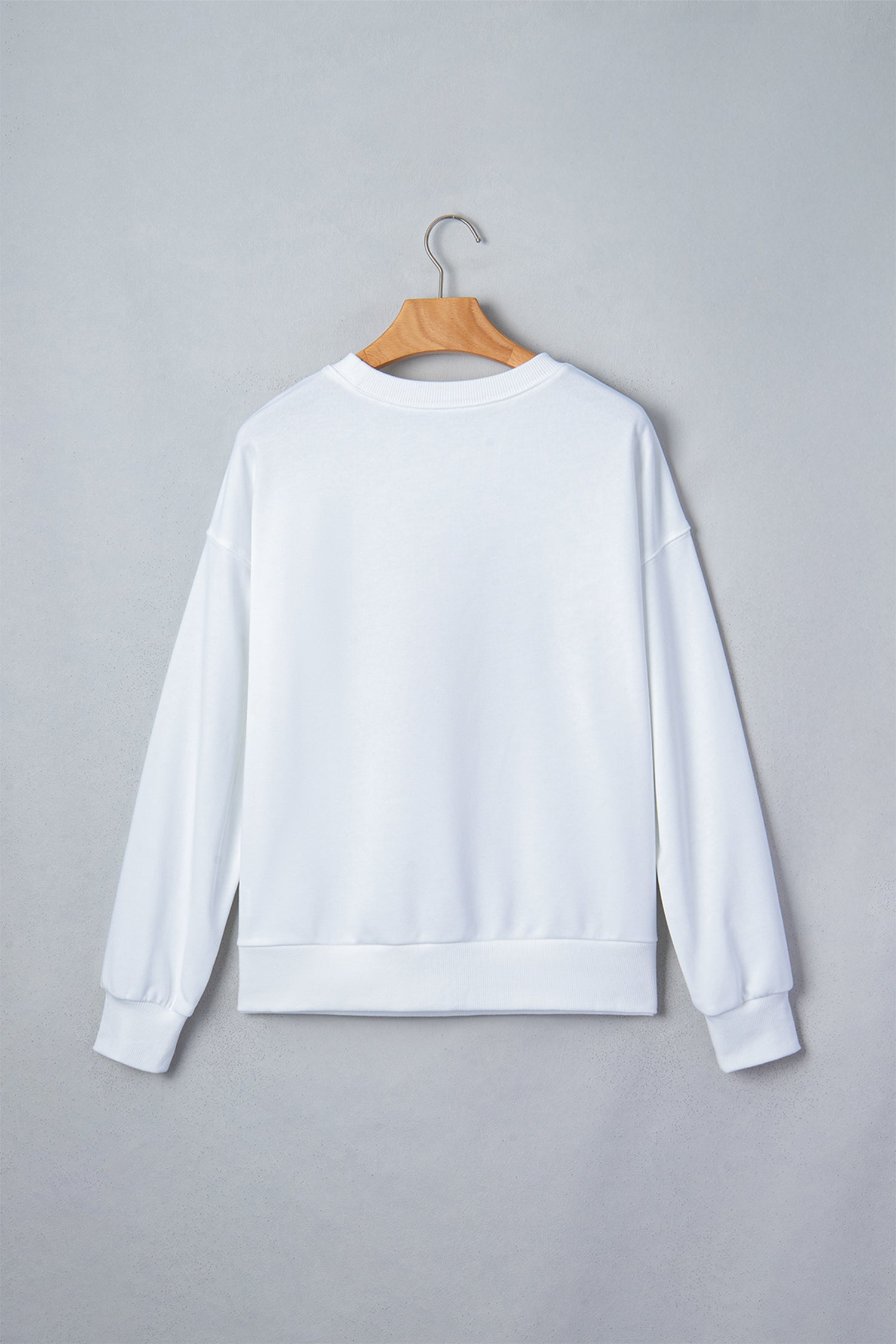White Embroidered Slogan Game Day Rugby Pattern Crewneck Sweatshirt-Tops/Sweatshirts & Hoodies-[Adult]-[Female]-2022 Online Blue Zone Planet