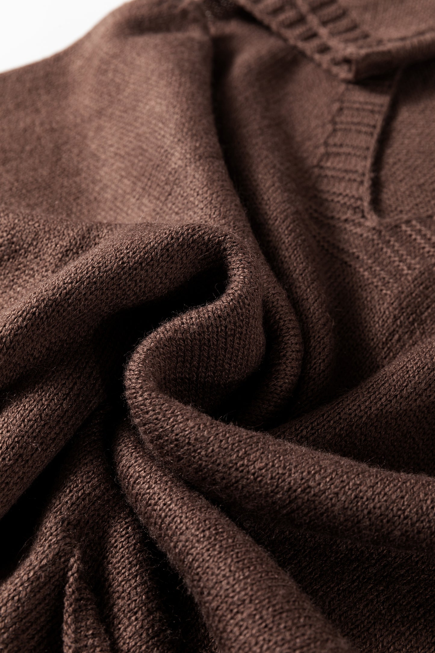 Delicacy Ribbed Deep V Neckline Front Pocketed Loose Tunic Sweater Vest