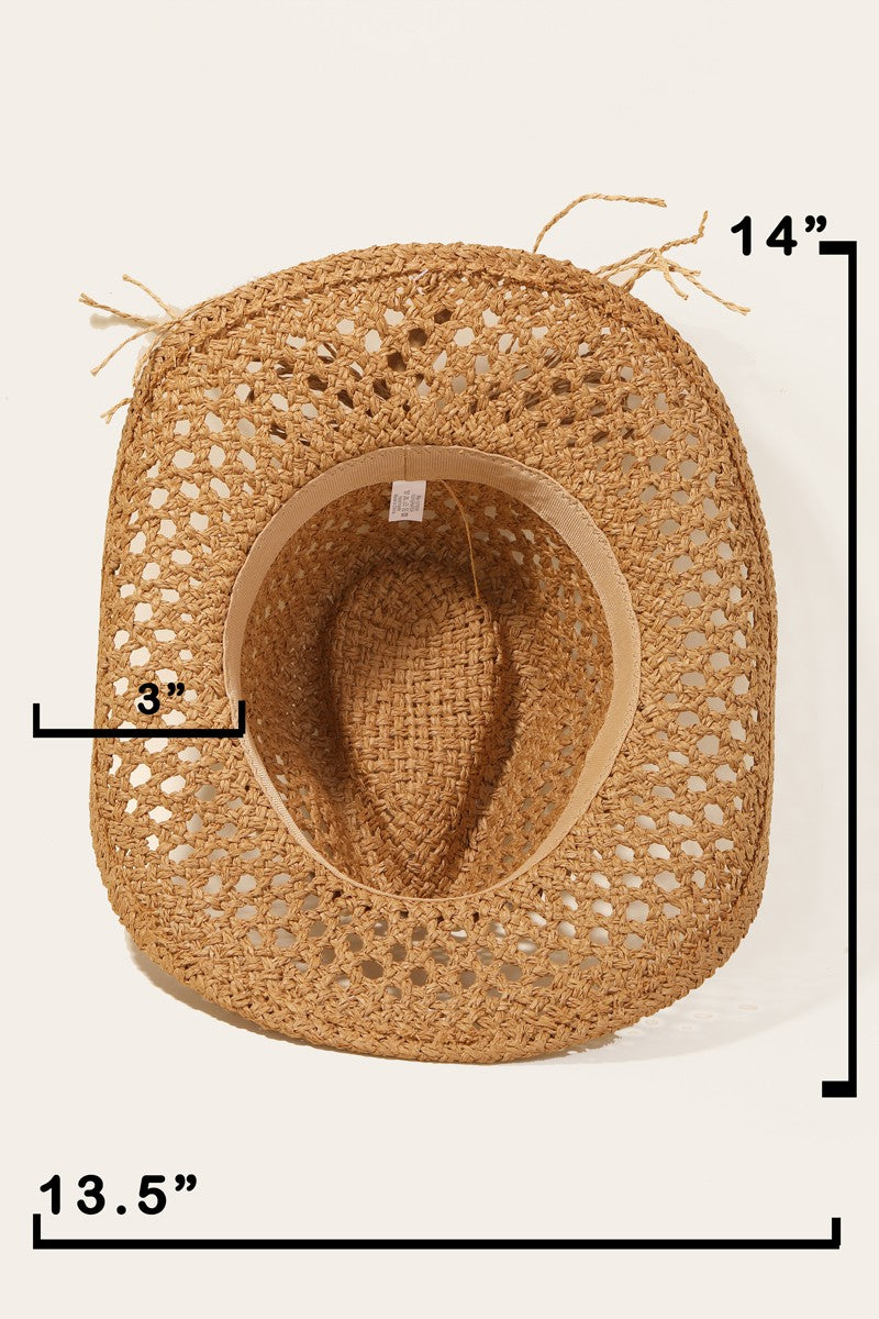 Fame Cowrie Shell Beaded String Straw Hat-HATS-[Adult]-[Female]-2022 Online Blue Zone Planet