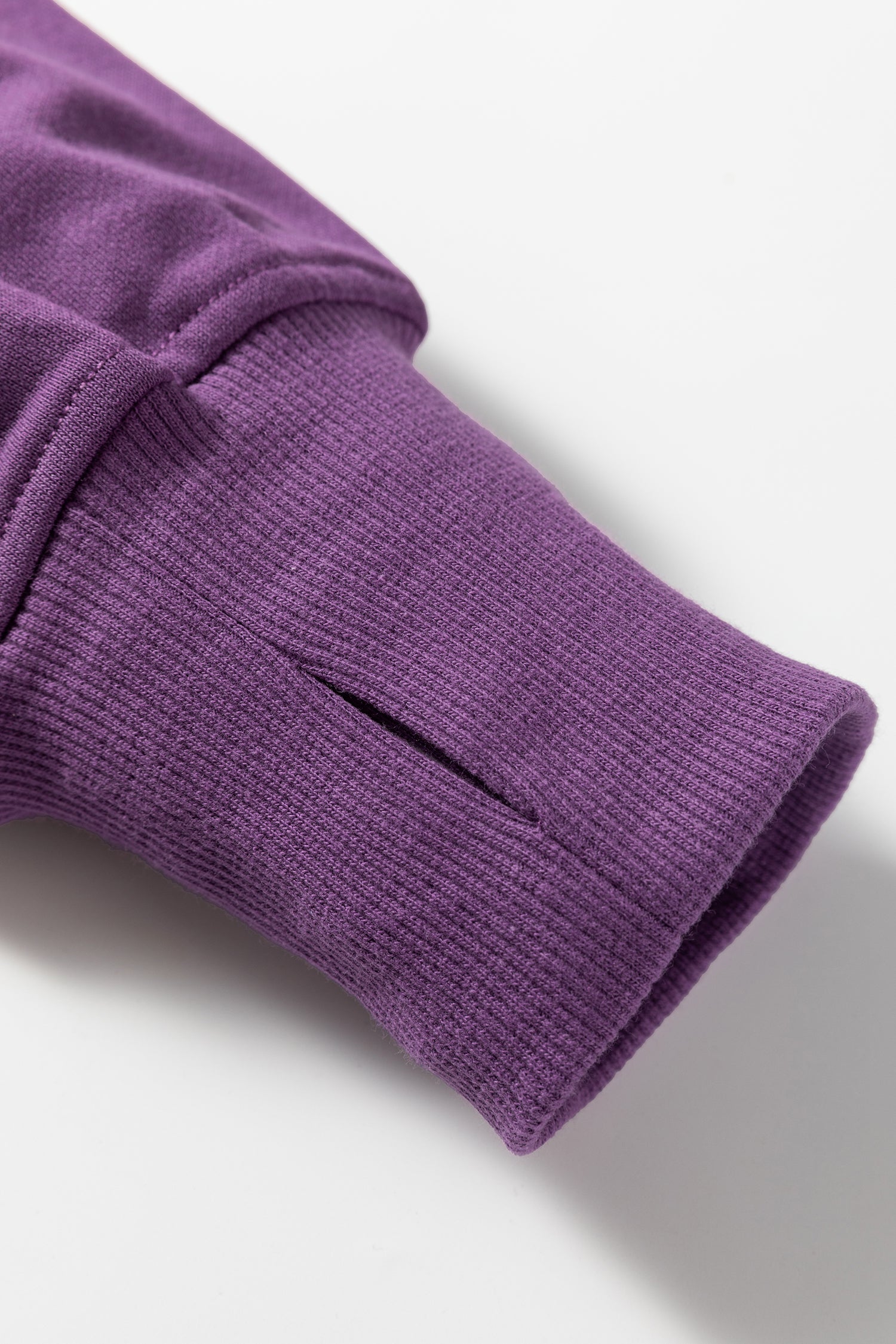 Orchid Mist Solid Color Oversize Slit Sweatshirt Ribbed Leggings 2pcs Set-Two Piece Sets/Pant Sets-[Adult]-[Female]-2022 Online Blue Zone Planet