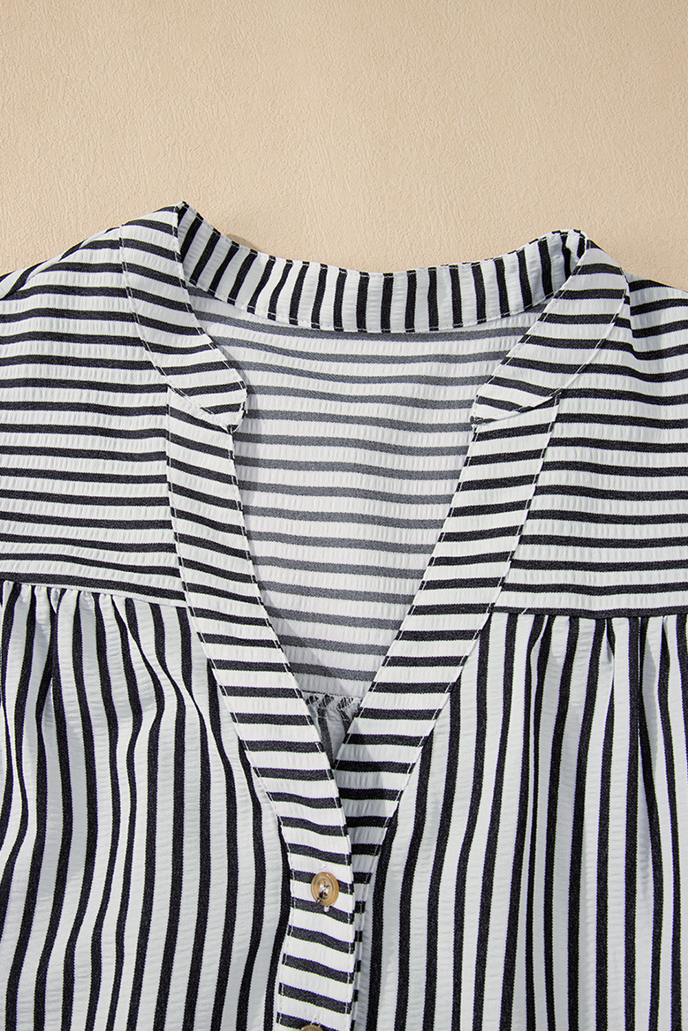 Black Stripe Buttoned V Neck Pocketed Plus Size Mini Dress-Plus Size Dresses-[Adult]-[Female]-2022 Online Blue Zone Planet