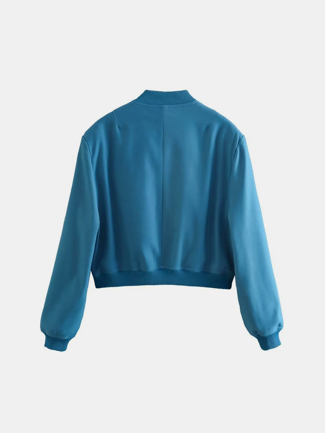 Pocketed Snap Down Baseball Collar Jacket-TOPS / DRESSES-[Adult]-[Female]-2022 Online Blue Zone Planet