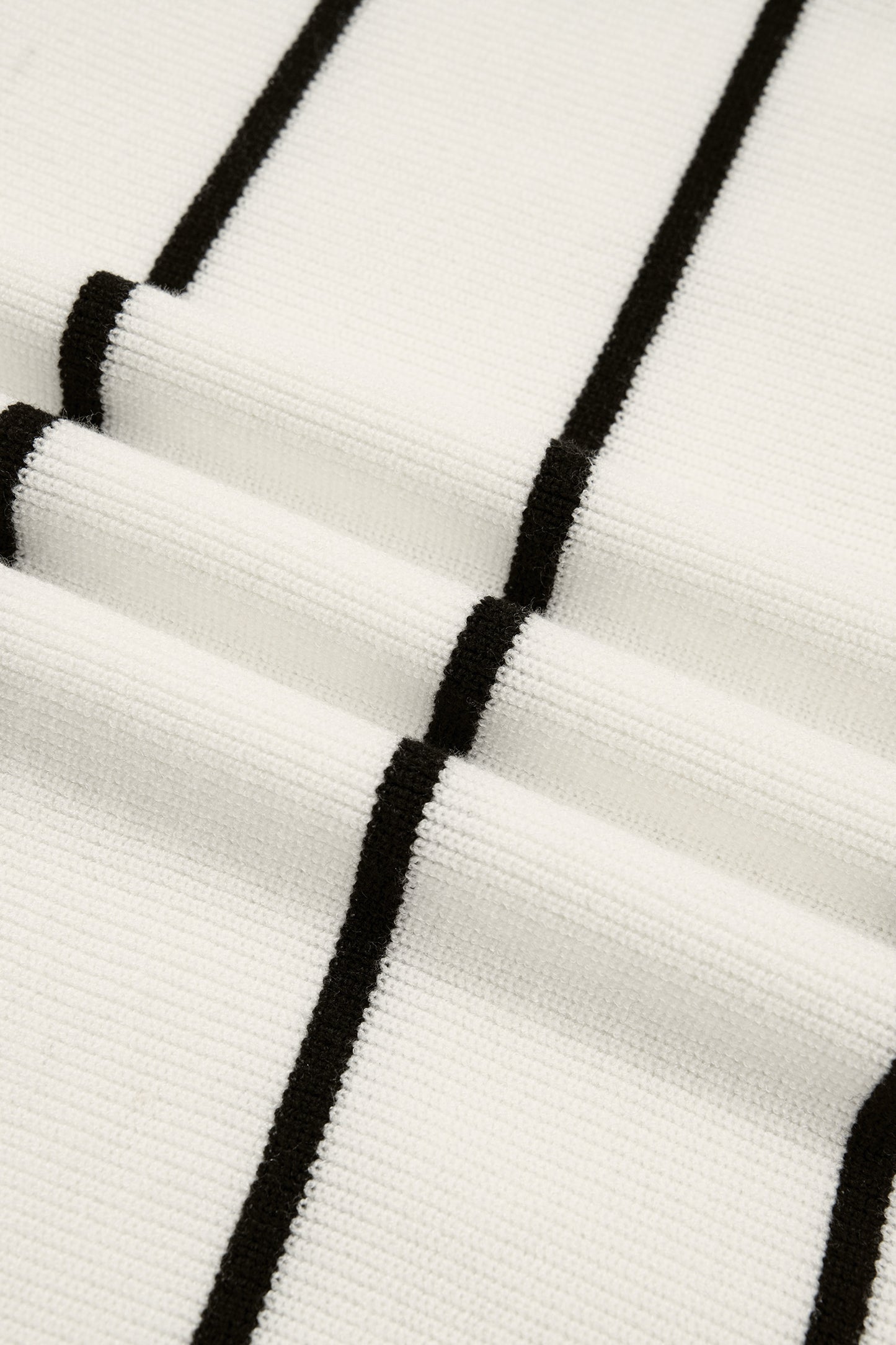 White Stripe Ribbed Knit Half Sleeve Loose Sweater Tee-TOPS / DRESSES-[Adult]-[Female]-2022 Online Blue Zone Planet