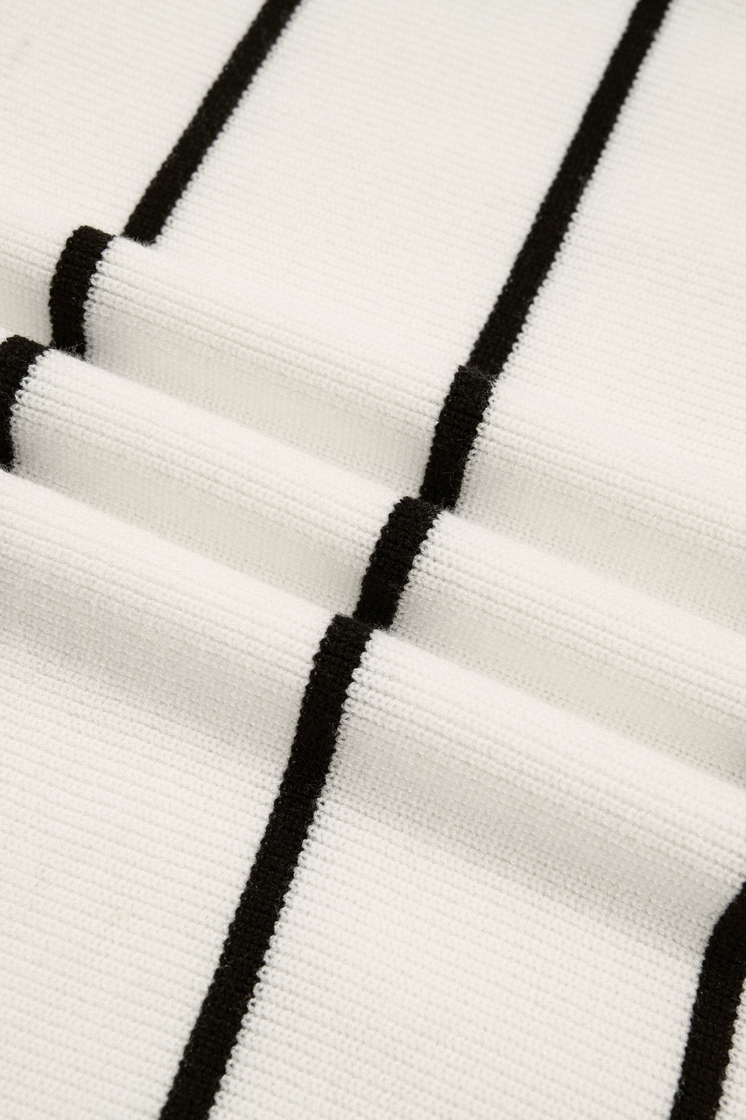 White Stripe Ribbed Knit Half Sleeve Loose Sweater Tee-TOPS / DRESSES-[Adult]-[Female]-2022 Online Blue Zone Planet